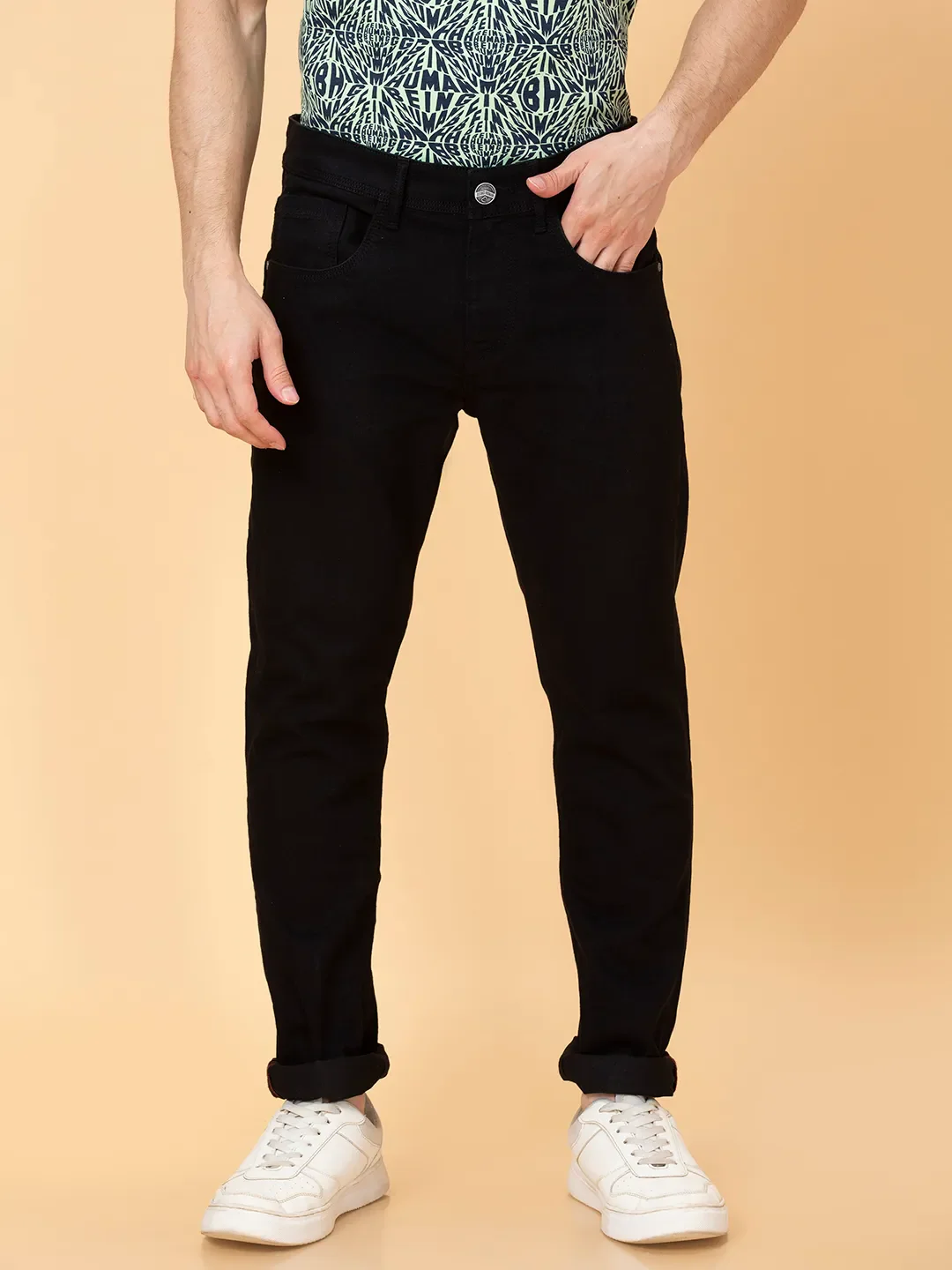 Black Skinny Fit Men's Denims by Being Human Clothing