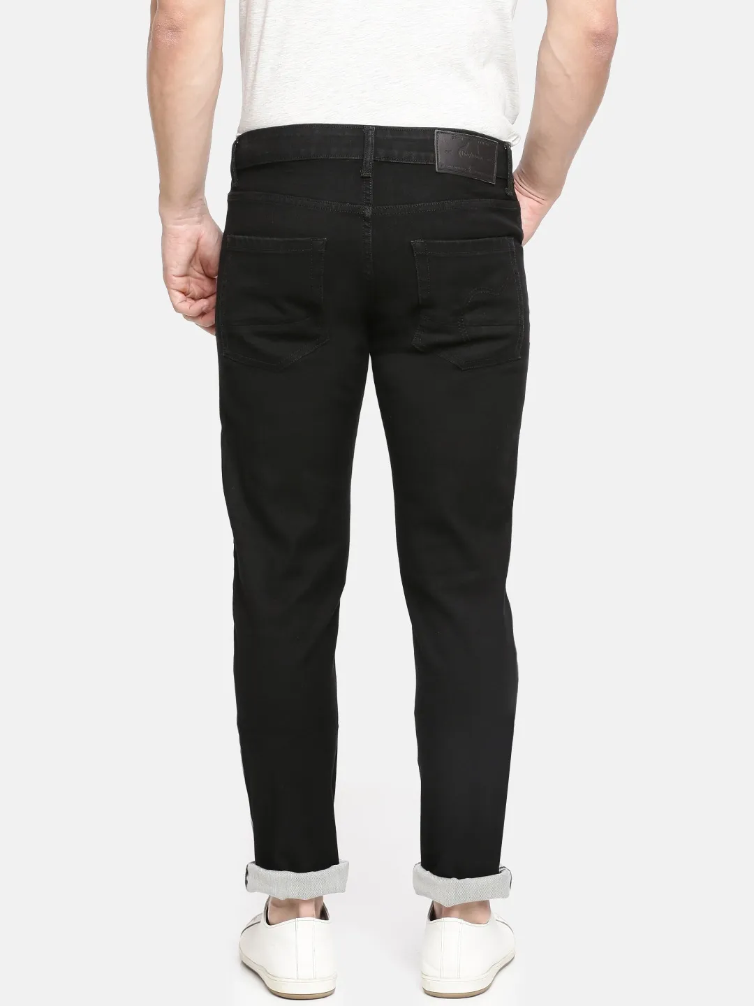 Black Skinny Straight Fit Men's Denims by Being Human Clothing - Image 3