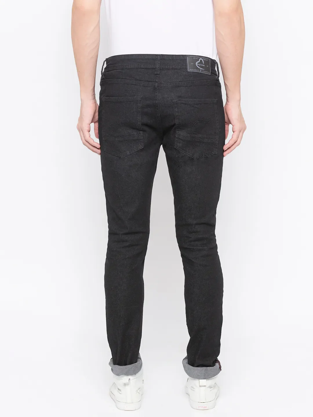 Black Skinny Straight Fit Men's Denims by Being Human Clothing - Image 2