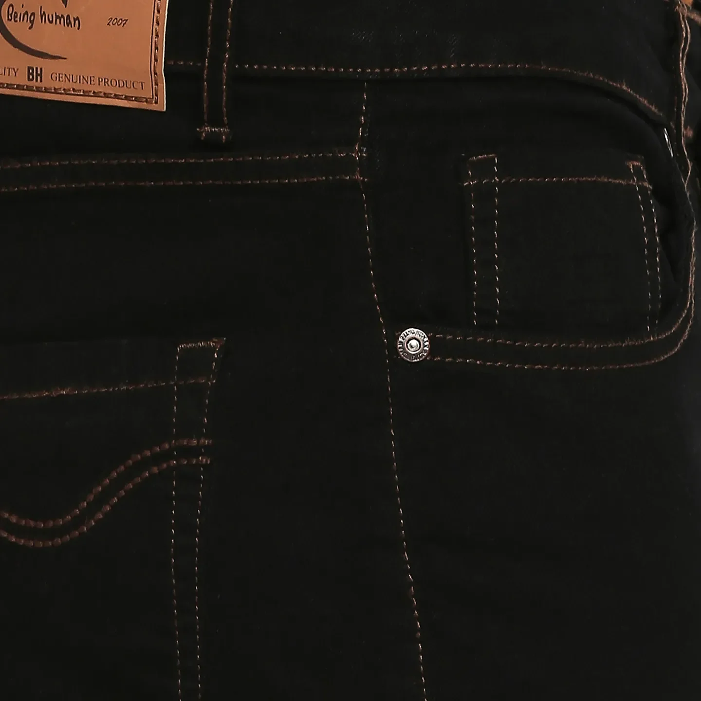 Black Skinny Straight Fit Men's Denims by Being Human Clothing - Image 4