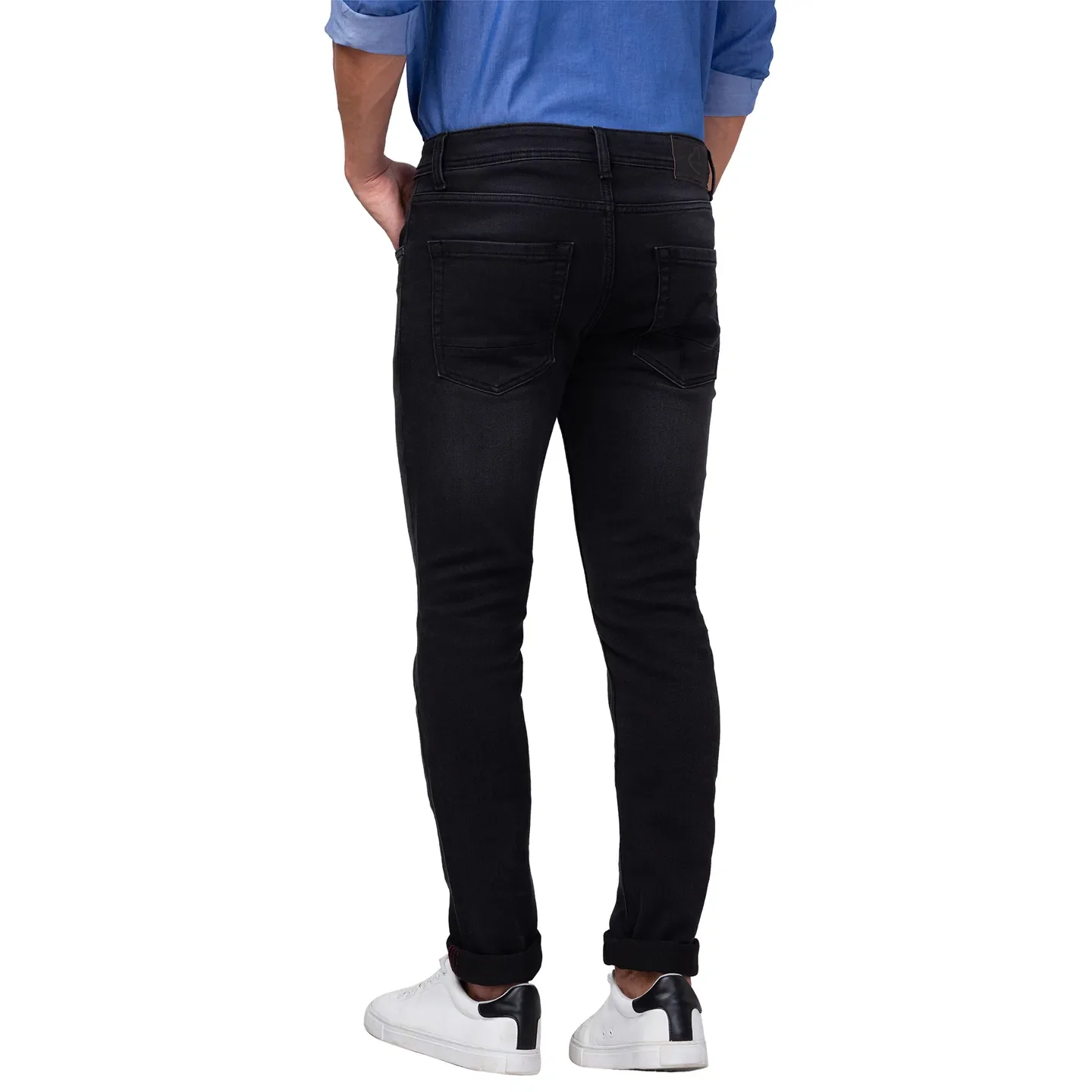 Black Skinny Straight Fit Men's Denims by Being Human Clothing - Image 3