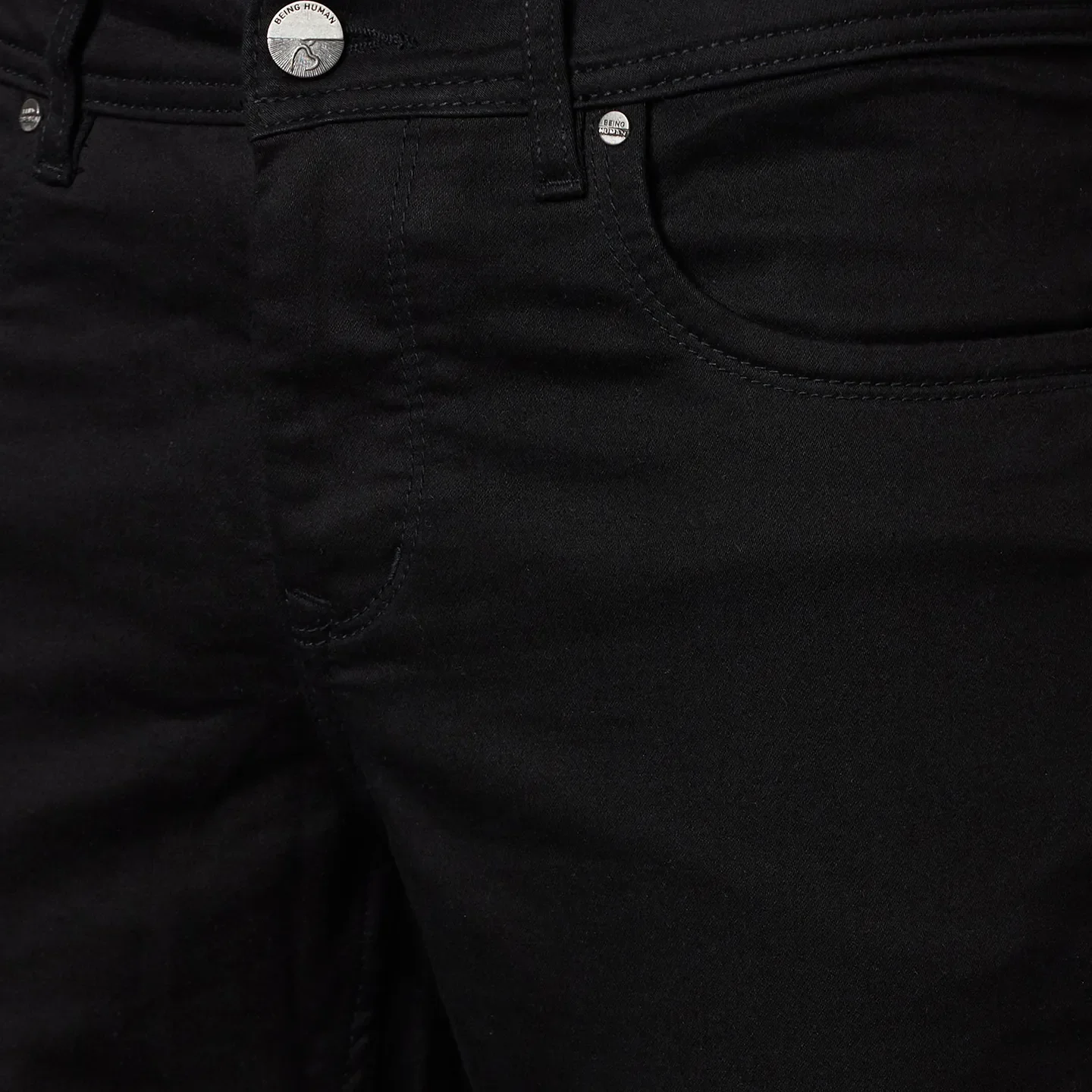Black Skinny Straight Fit Men's Denims by Being Human Clothing - Image 4