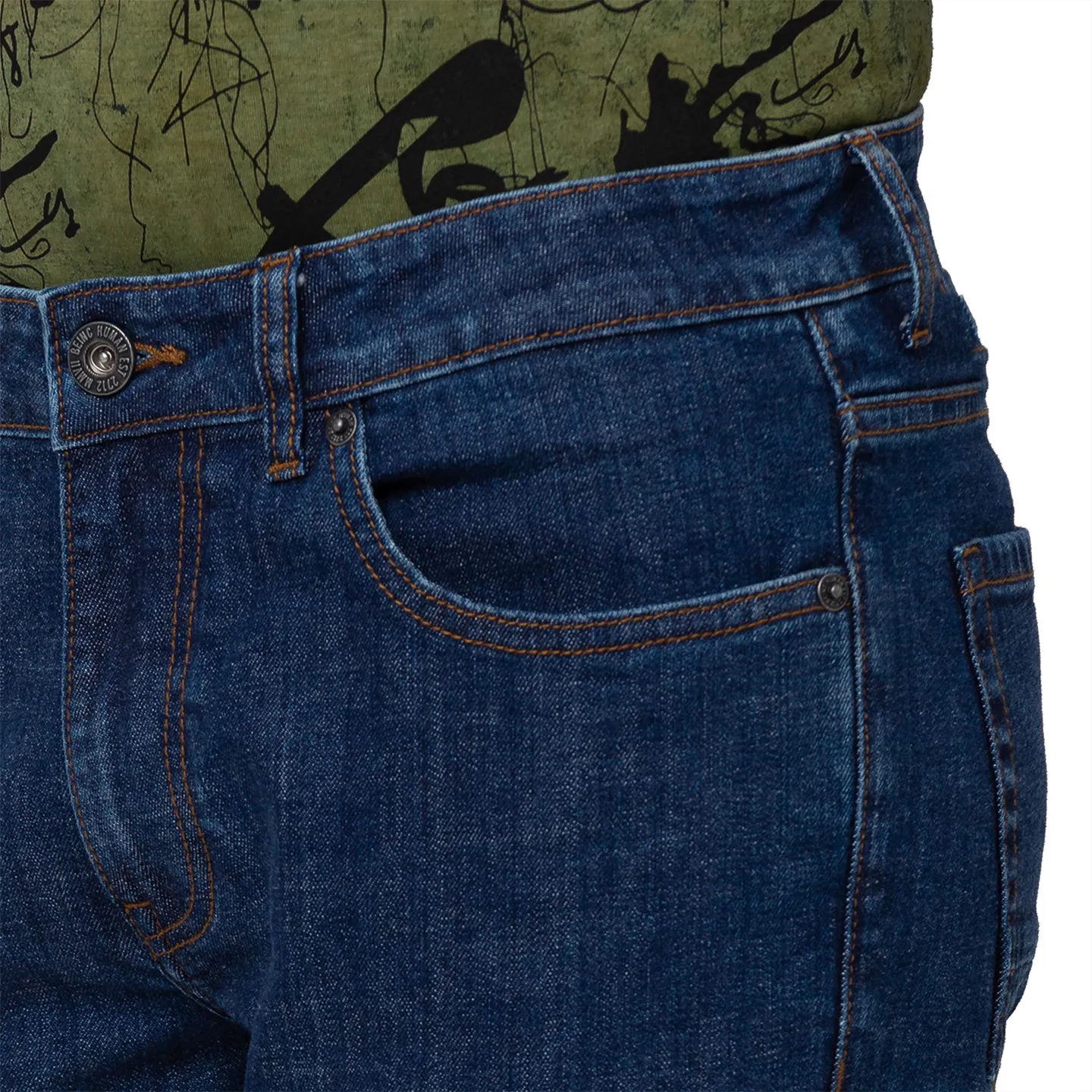 Blue Skinny Straight Fit Men's Denims by Being Human Clothing - Image 4