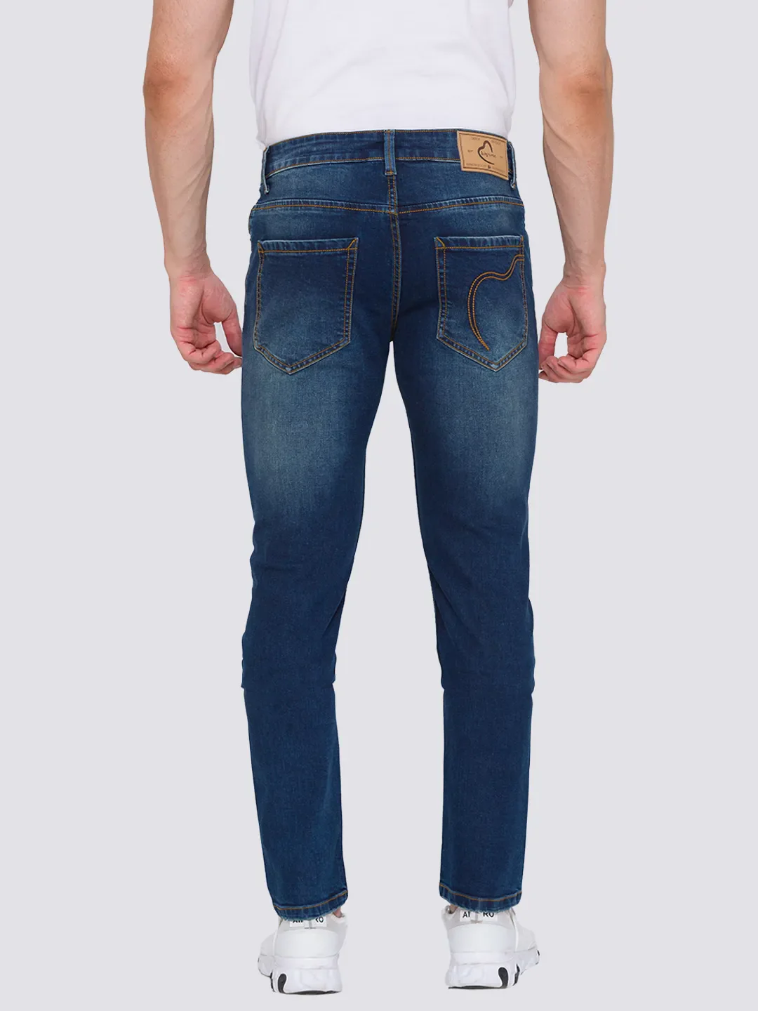 Blue Skinny Straight Fit Men's Denims by Being Human Clothing - Image 3