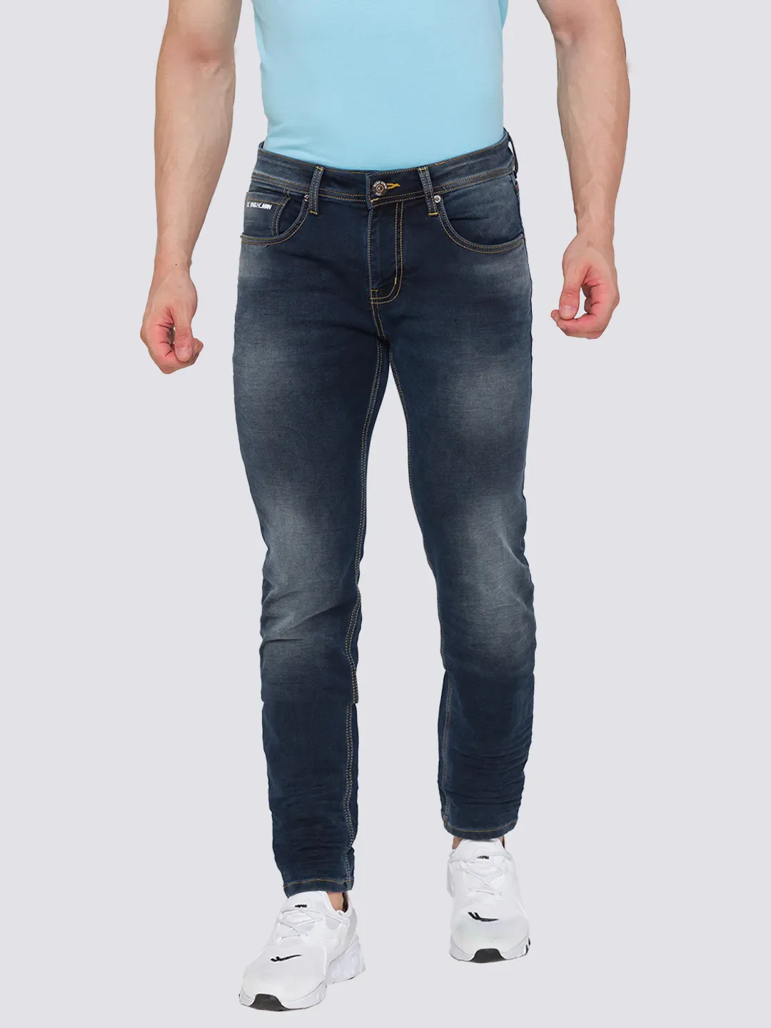 Blue Skinny Straight Fit Men's Denims by Being Human Clothing