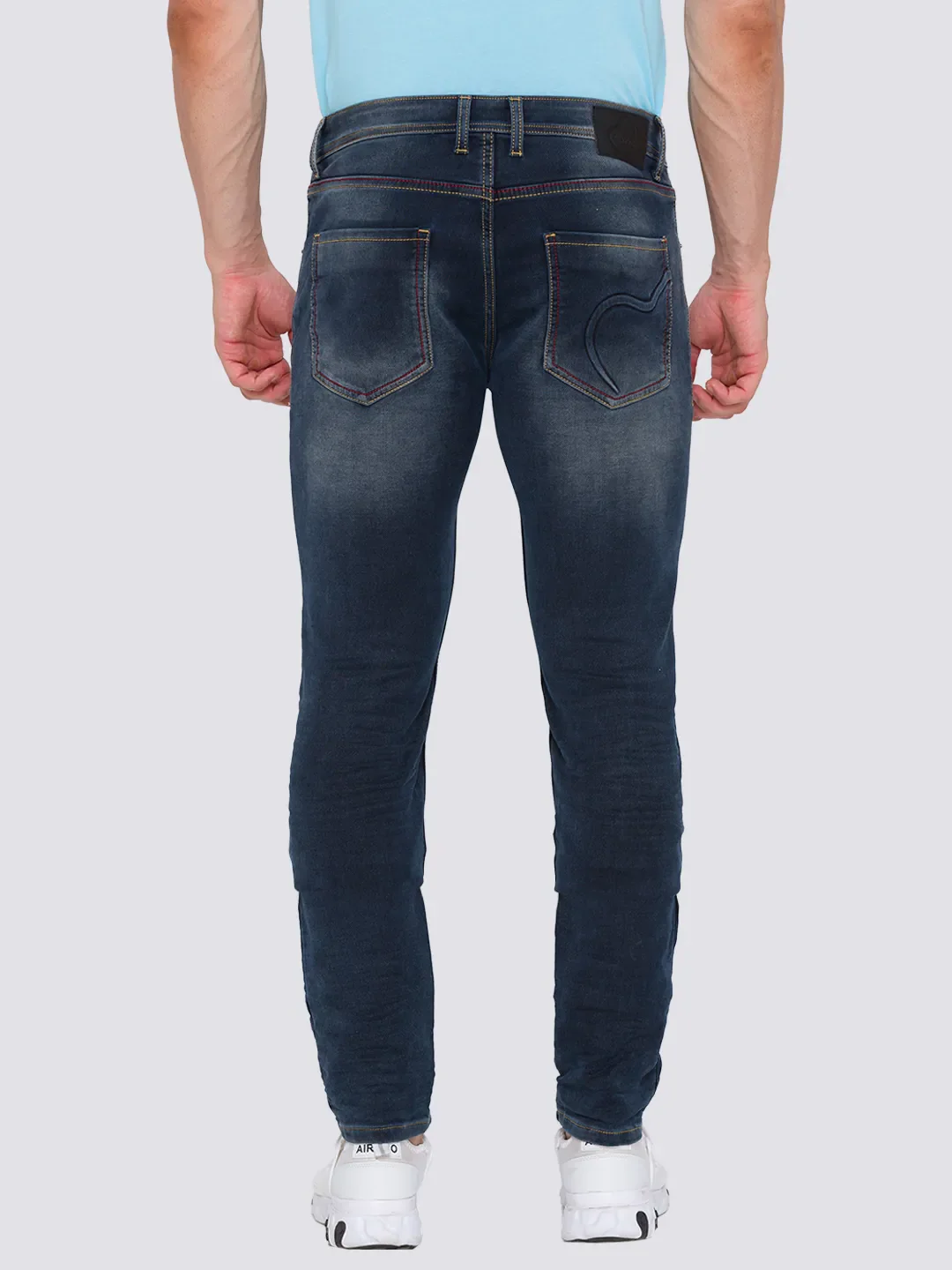 Blue Skinny Straight Fit Men's Denims by Being Human Clothing - Image 3