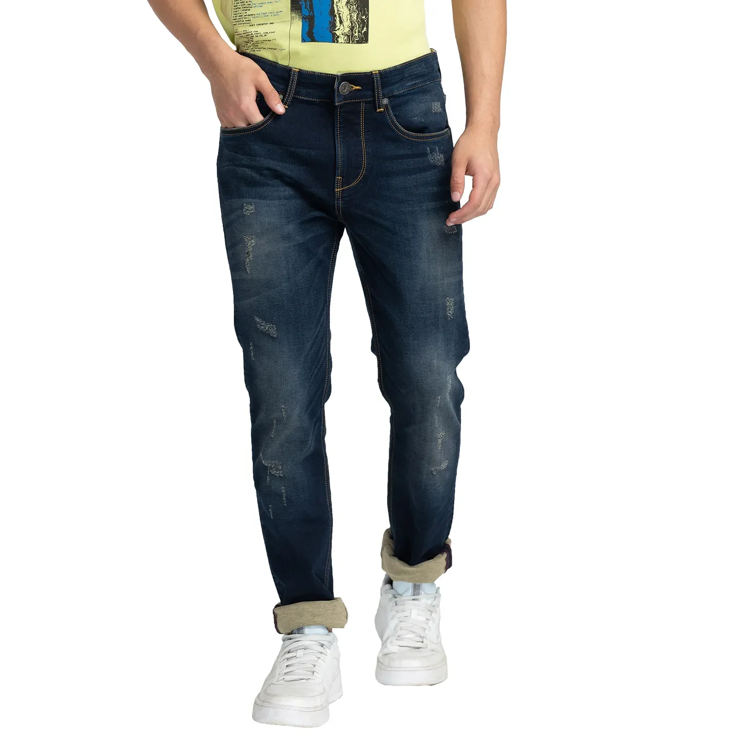 Blue Skinny Straight Fit Men's Denims by Being Human Clothing