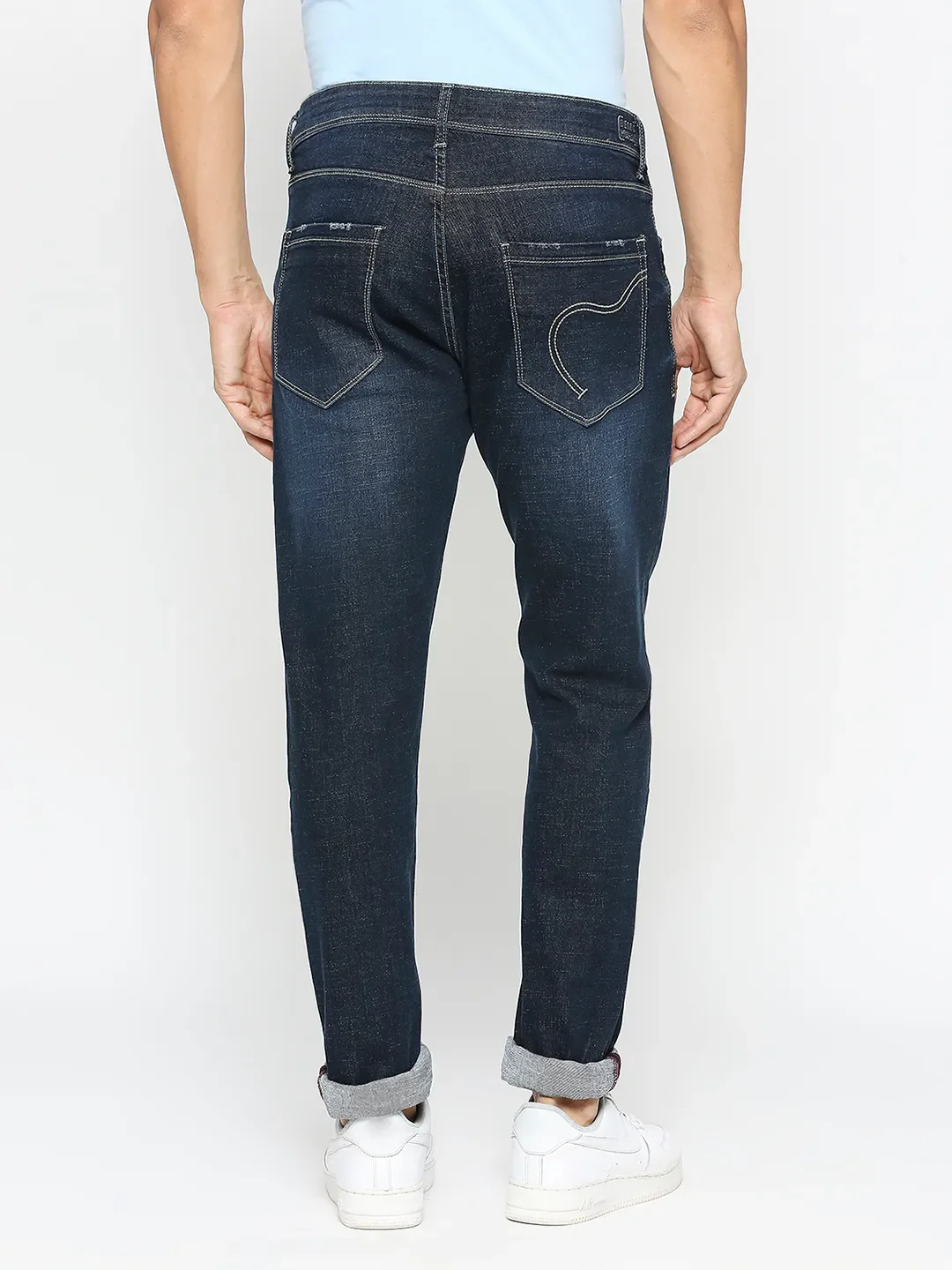 Blue Skinny Straight Fit Men's Denims by Being Human Clothing - Image 4