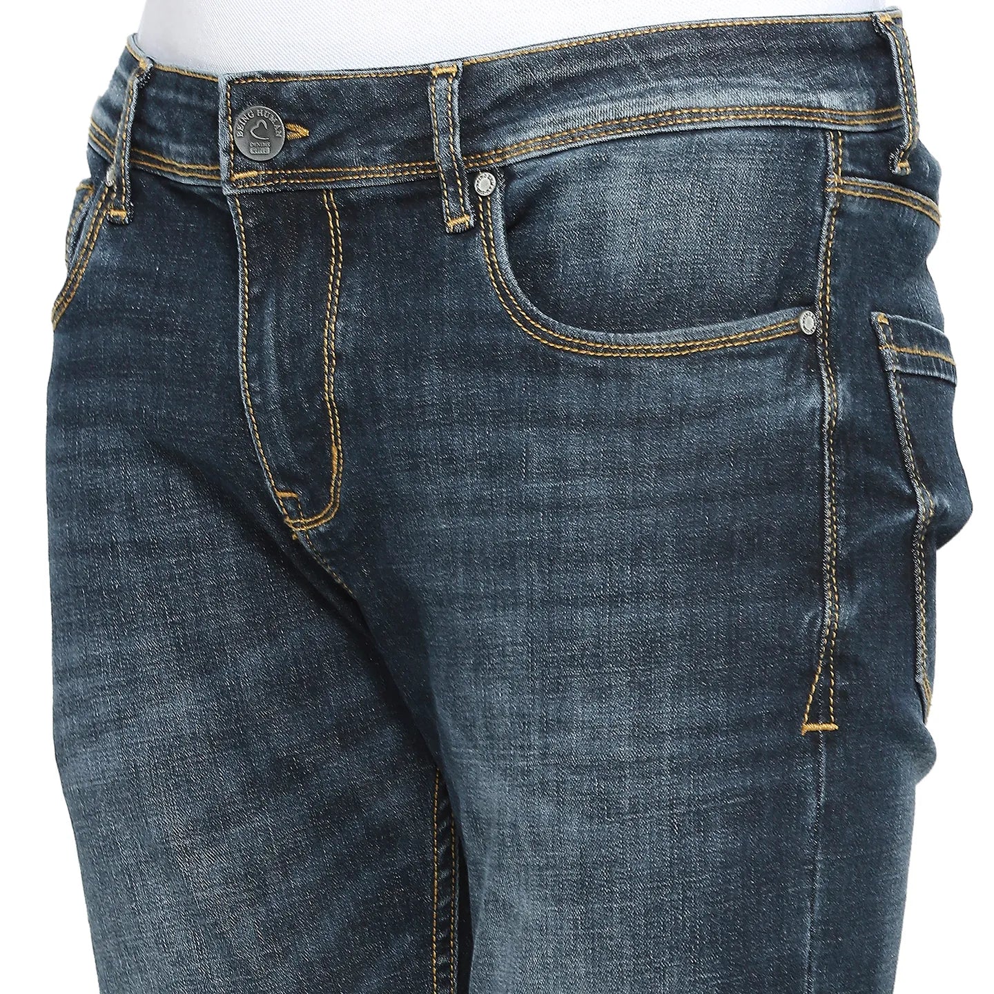 Blue Skinny Straight Fit Men's Denims by Being Human Clothing - Image 5