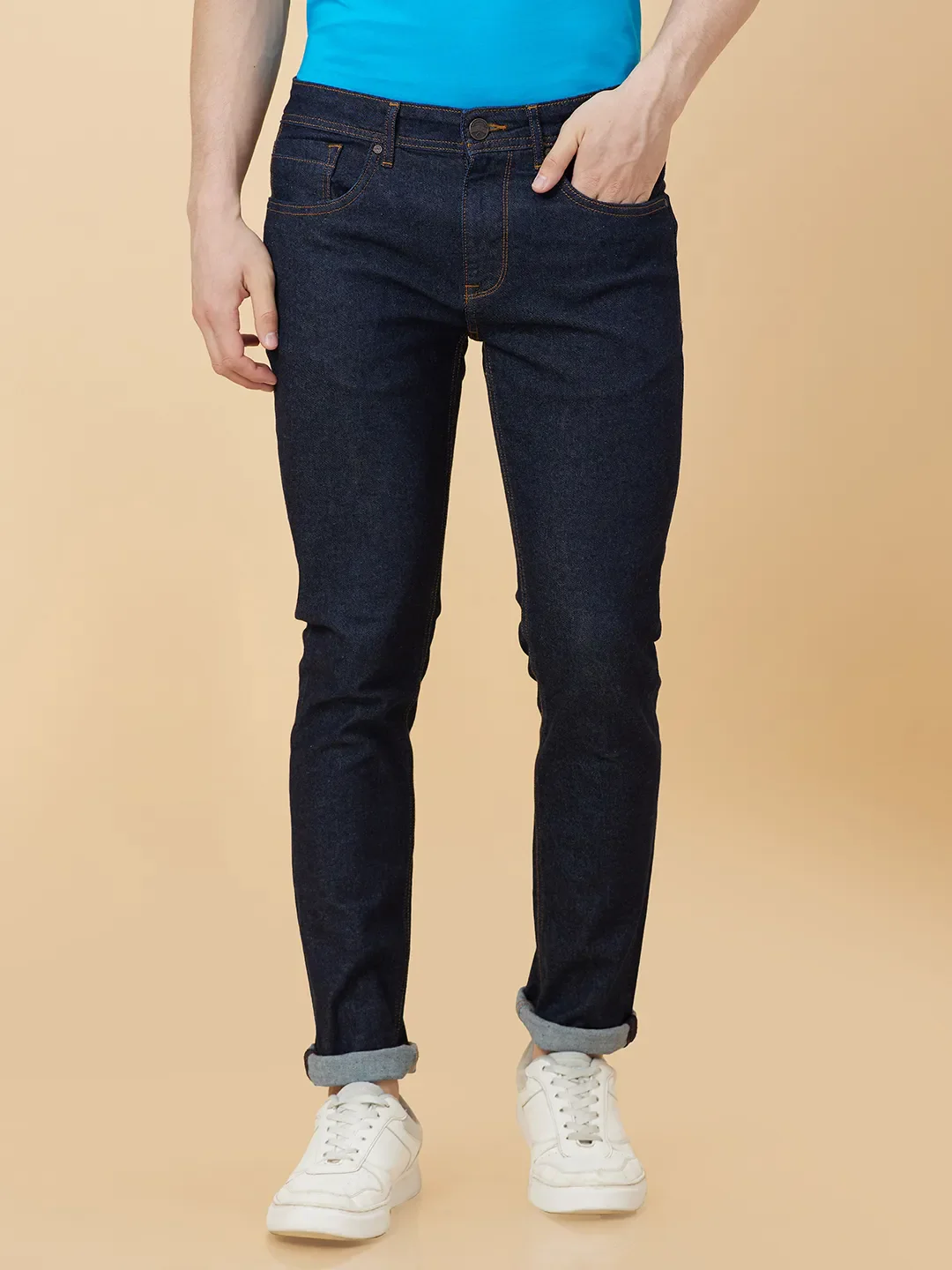Blue Skinny Fit Men's Denims by Being Human Clothing