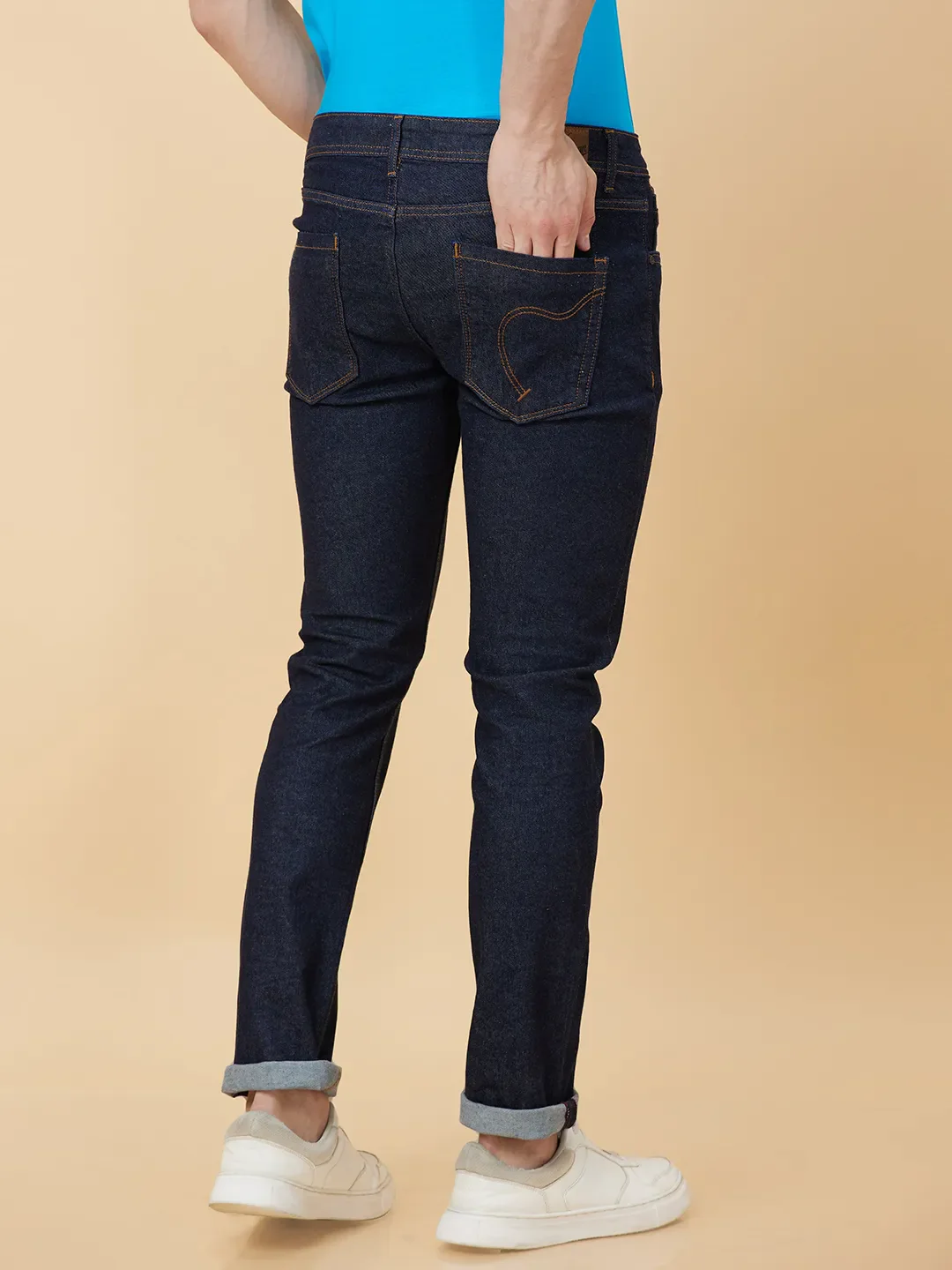 Blue Skinny Fit Men's Denims by Being Human Clothing - Image 4