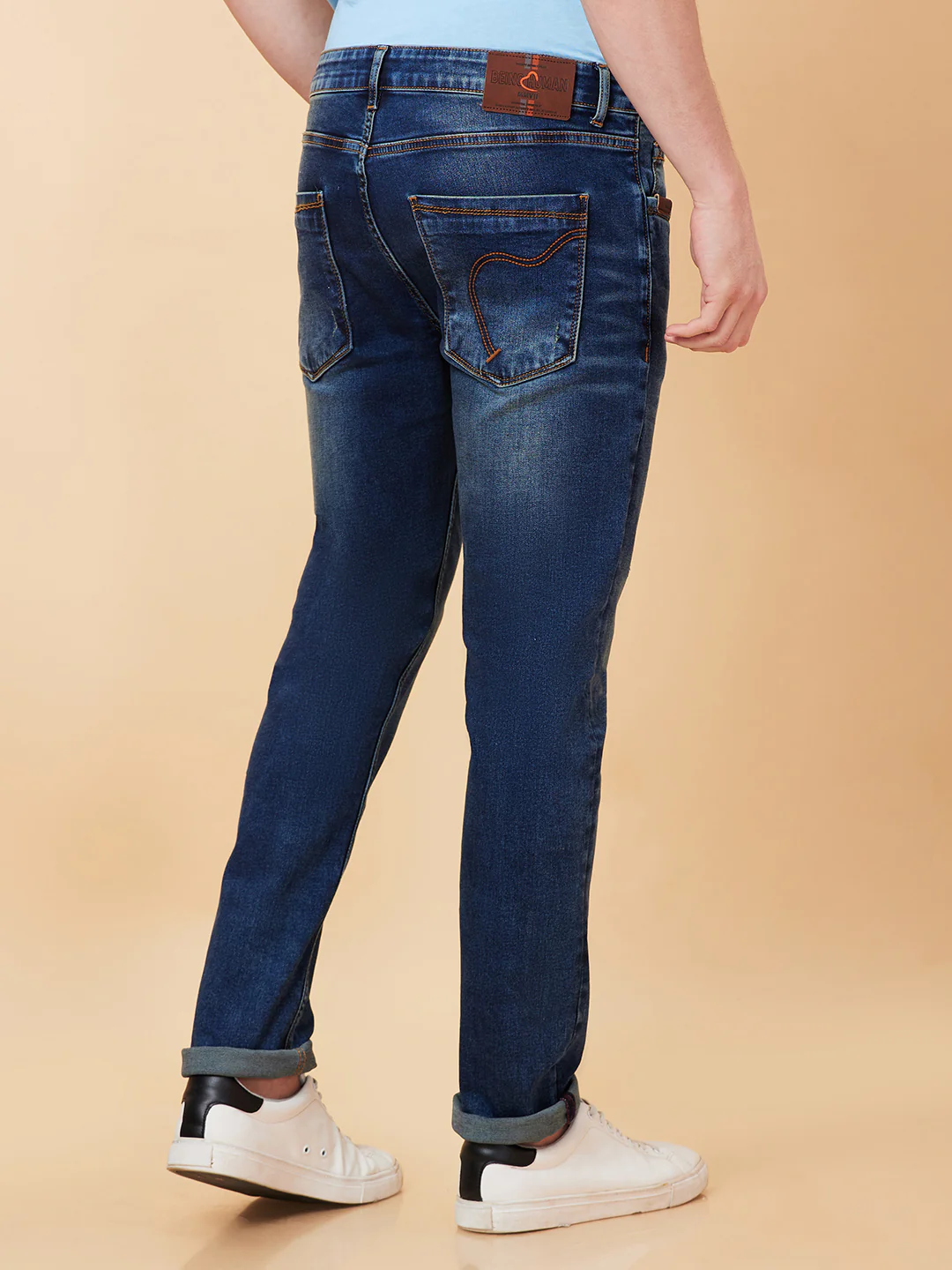 Dark Blue Skinny Fit Denims For Men By Being Human Clothing - Image 3