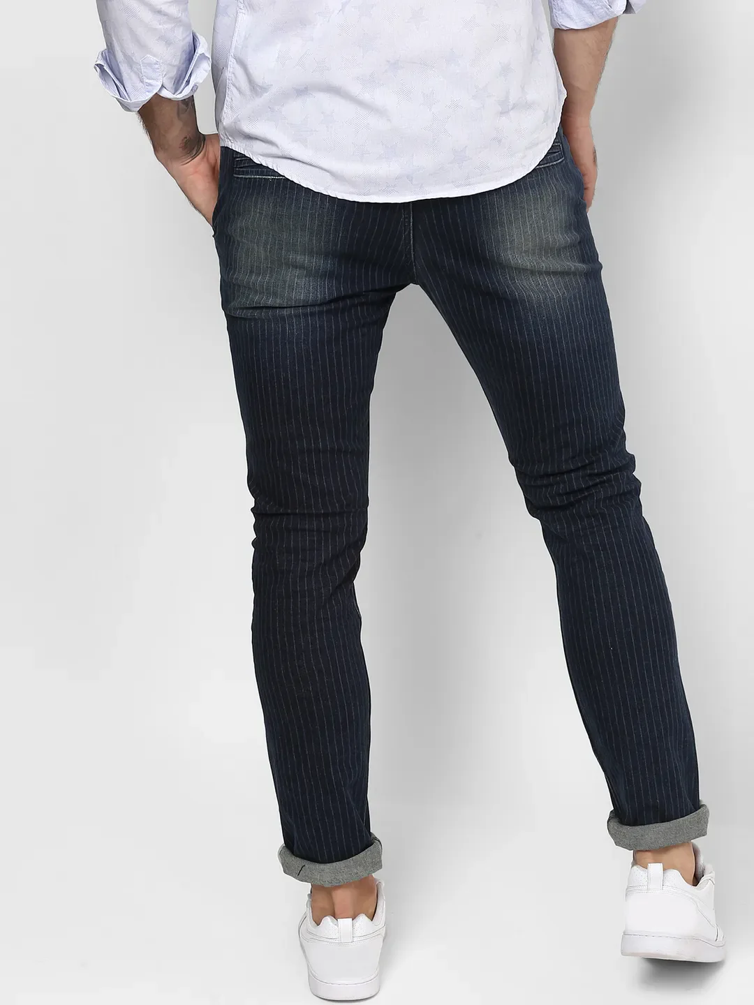 Blue Skinny Straight Fit Men's Denims by Being Human Clothing - Image 2