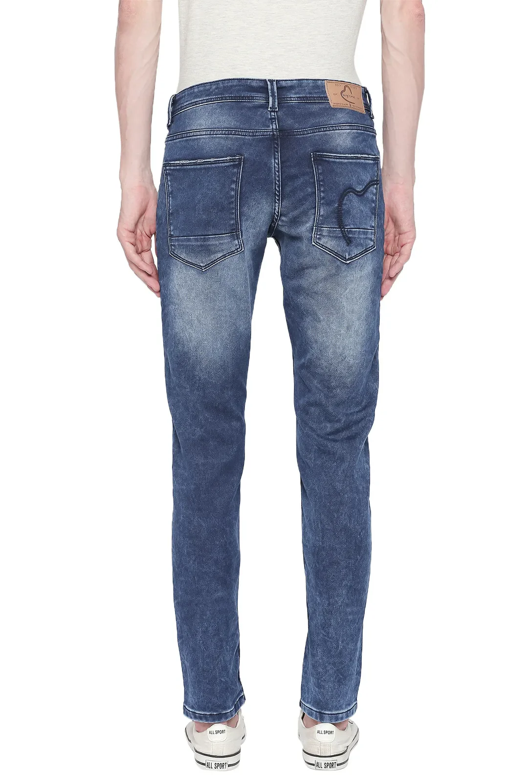 Blue Skinny Straight Fit Men's Denims by Being Human Clothing - Image 3