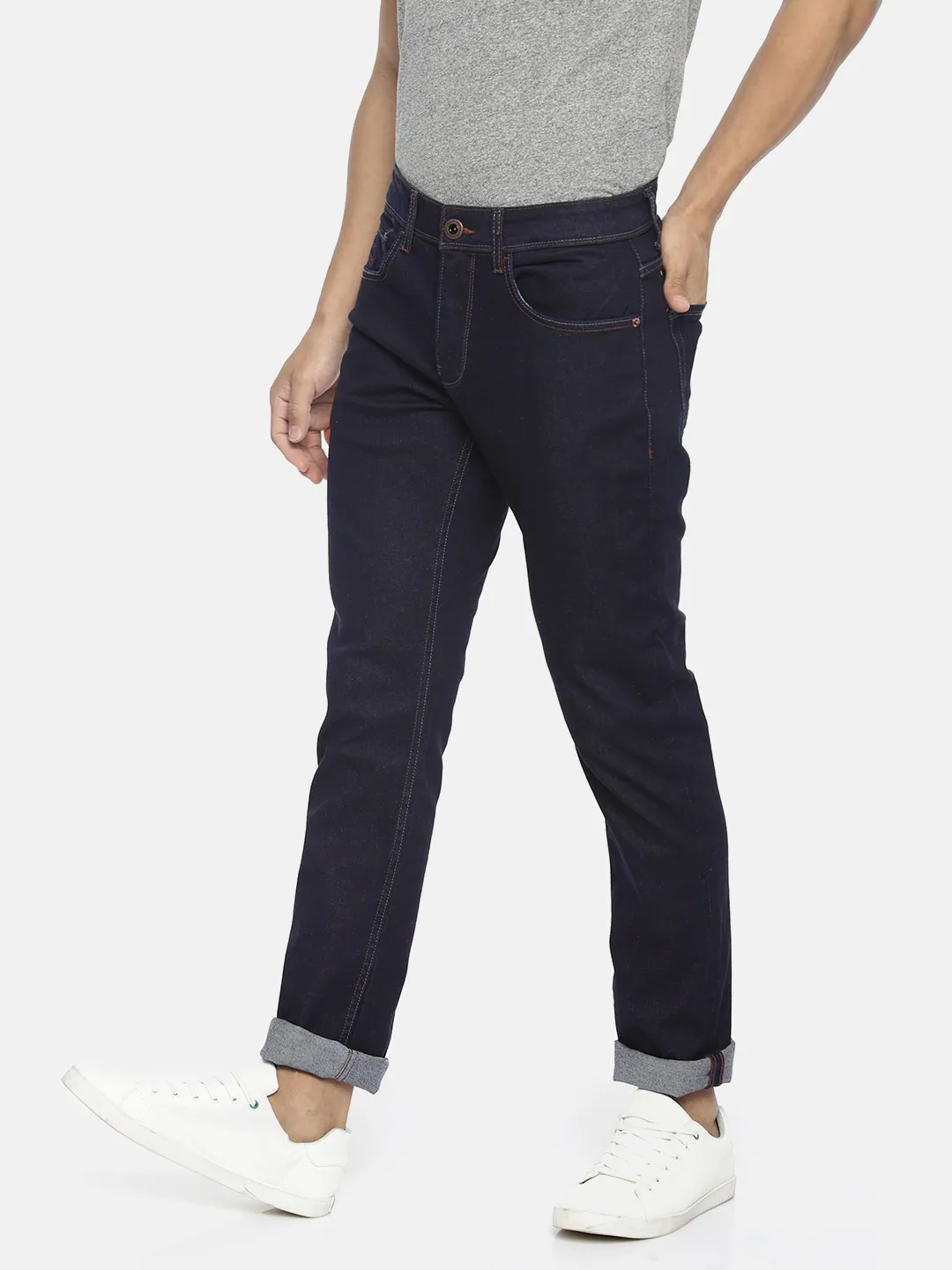 Blue Skinny Straight Fit Men's Denims by Being Human Clothing - Image 2