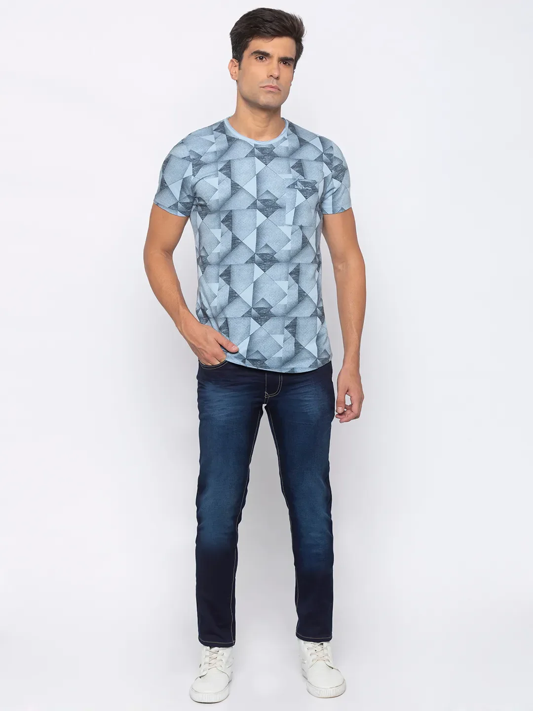 Blue Skinny Straight Fit Men's Denims by Being Human Clothing - Image 5