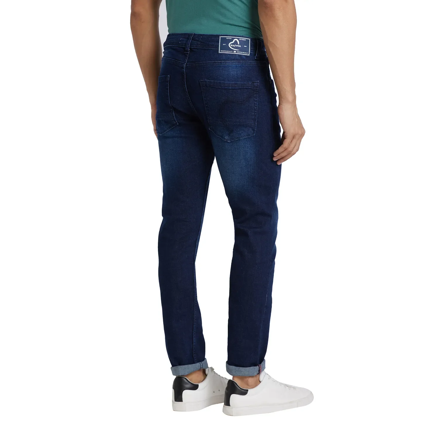 Blue Skinny Straight Fit Men's Denims by Being Human Clothing - Image 3