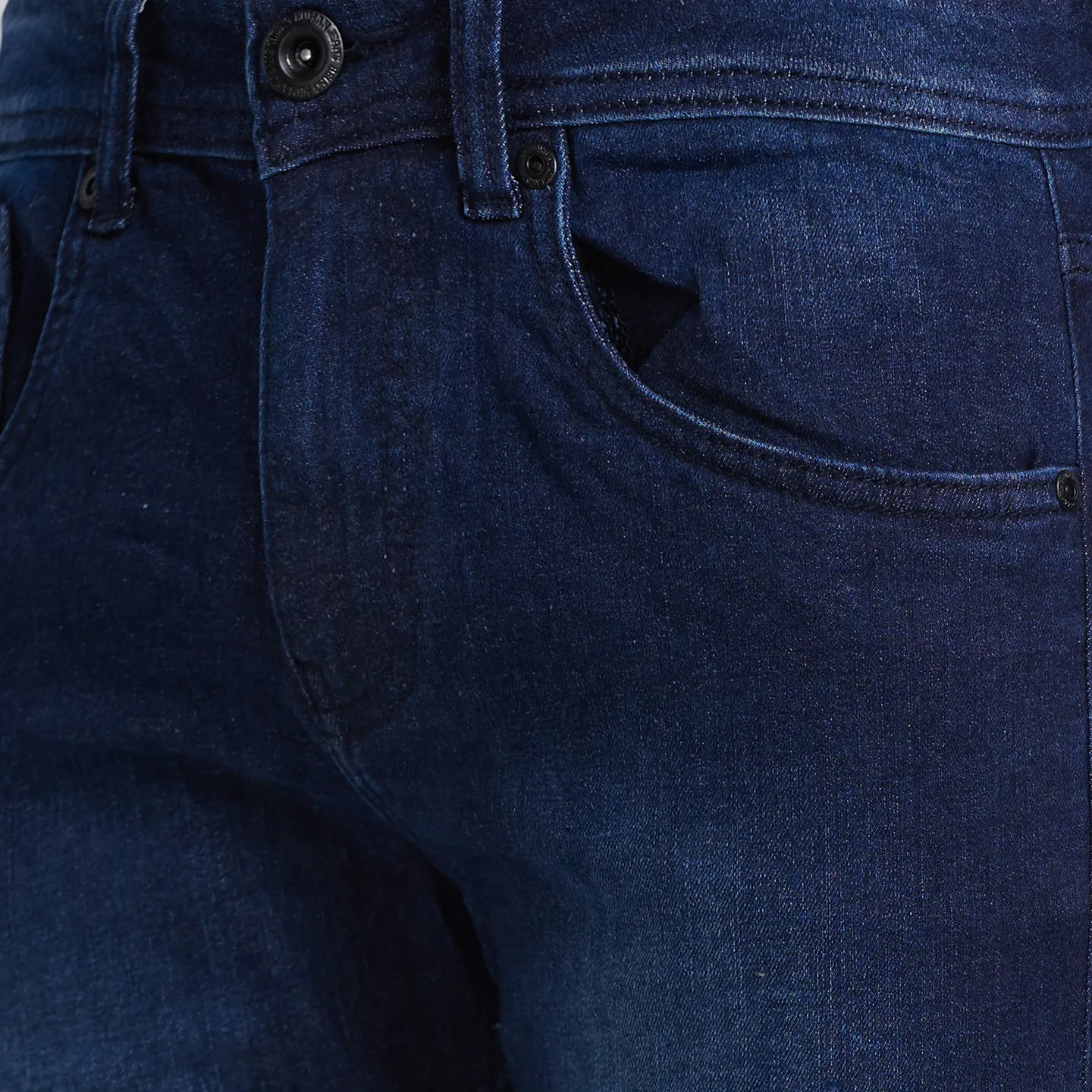 Blue Skinny Straight Fit Men's Denims by Being Human Clothing - Image 4