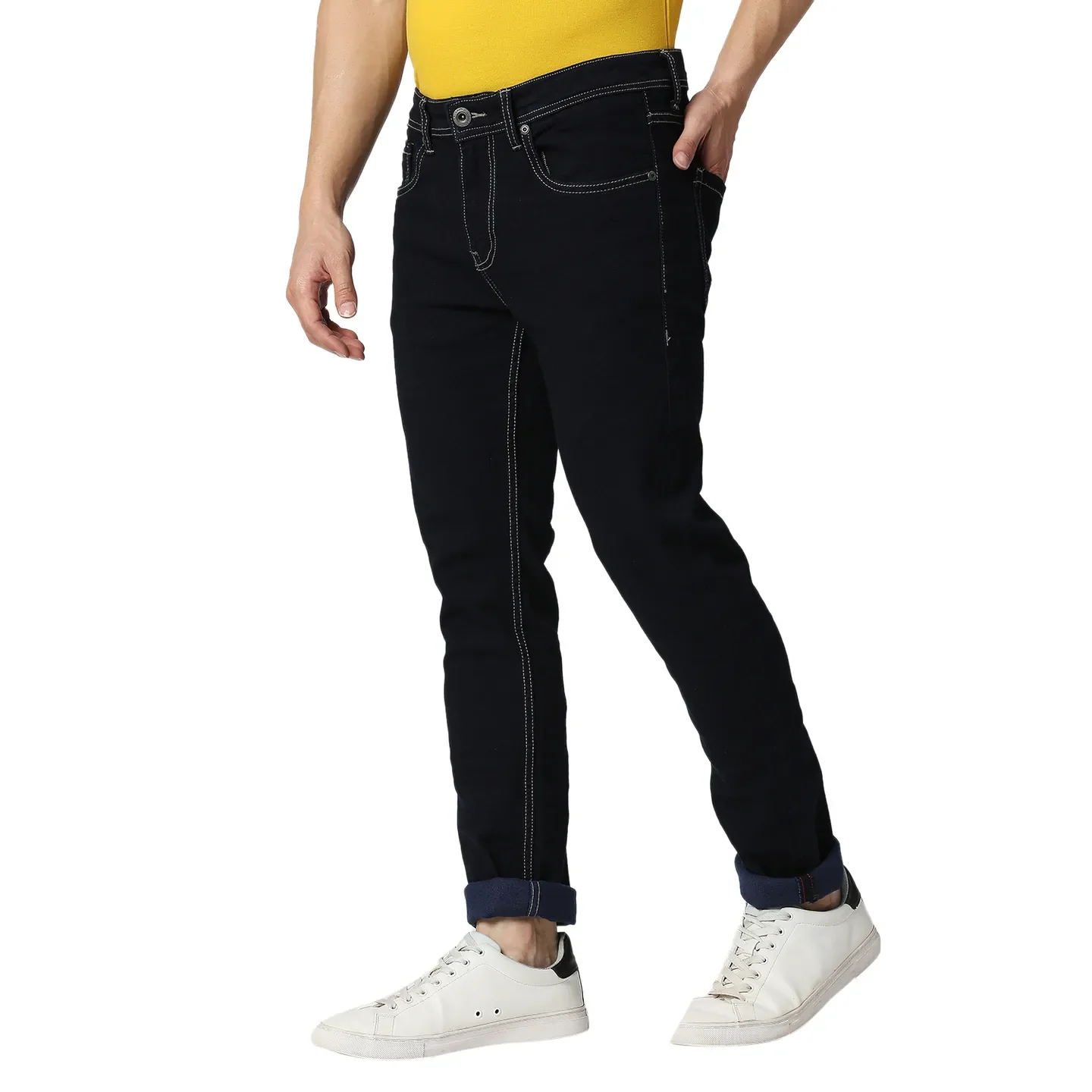 Blue Skinny Straight Fit Men's Denims by Being Human Clothing - Image 2