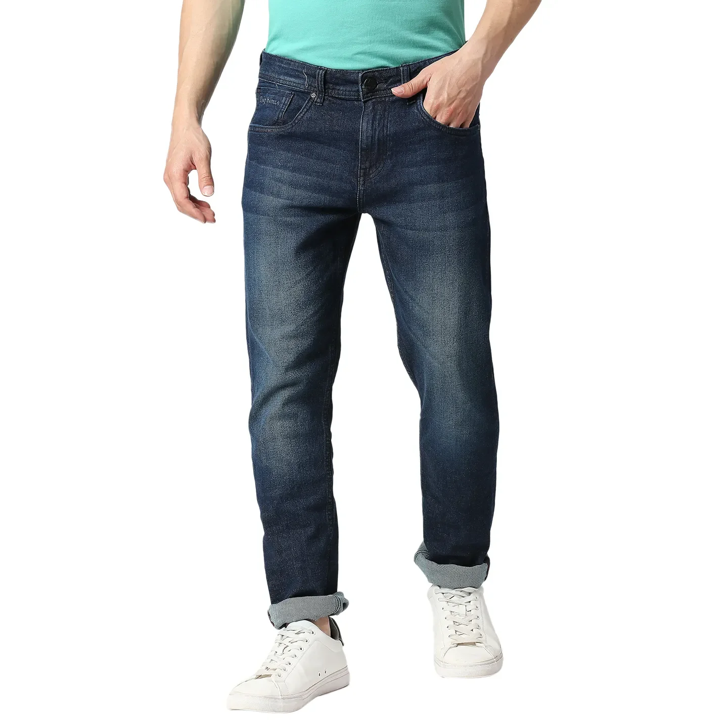 Blue Skinny Straight Fit Men's Denims by Being Human Clothing