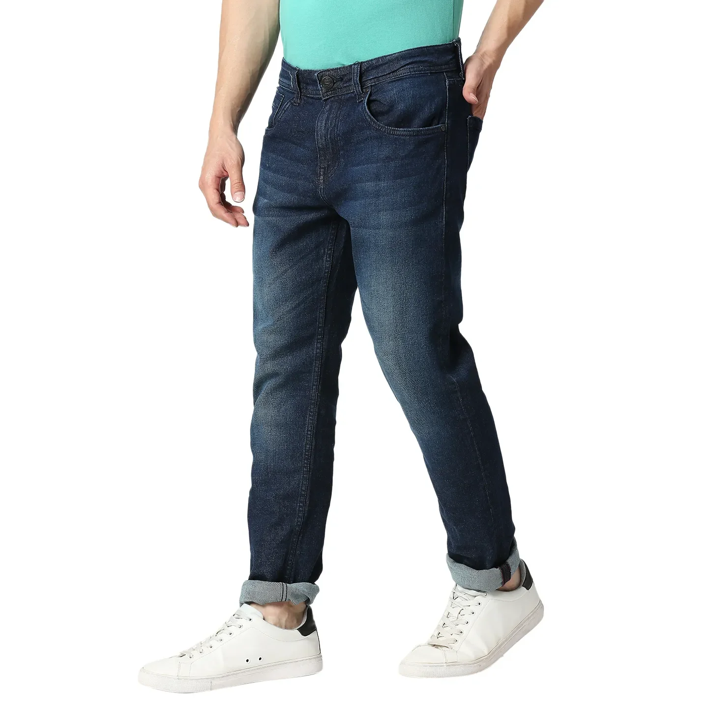 Blue Skinny Straight Fit Men's Denims by Being Human Clothing - Image 2