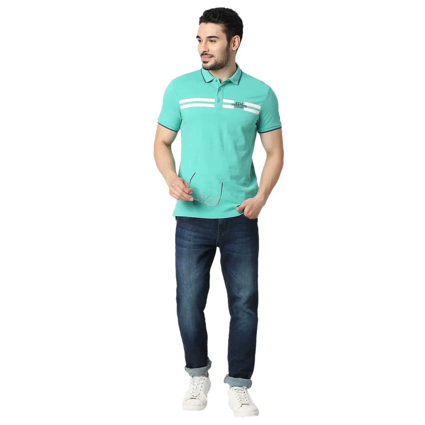 Blue Skinny Straight Fit Men's Denims by Being Human Clothing - Image 5