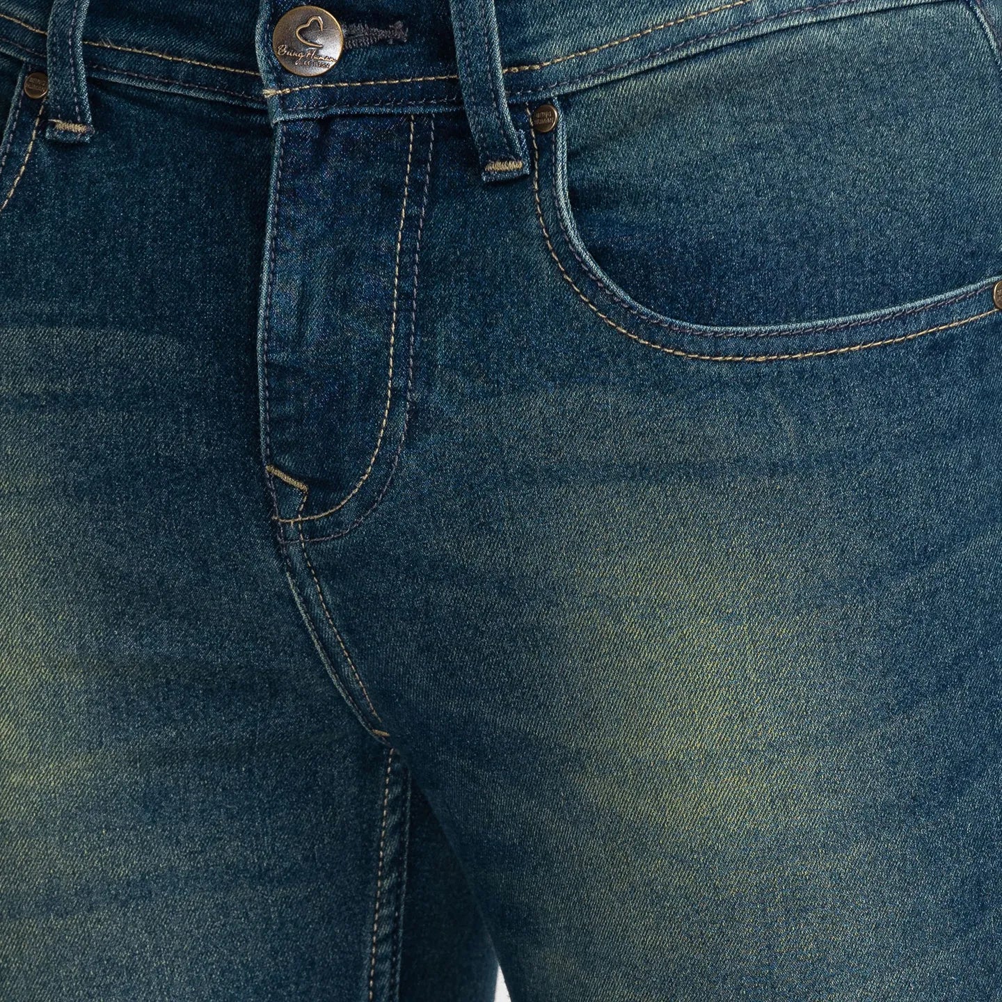 Blue Skinny Straight Fit Men's Denims by Being Human Clothing - Image 5