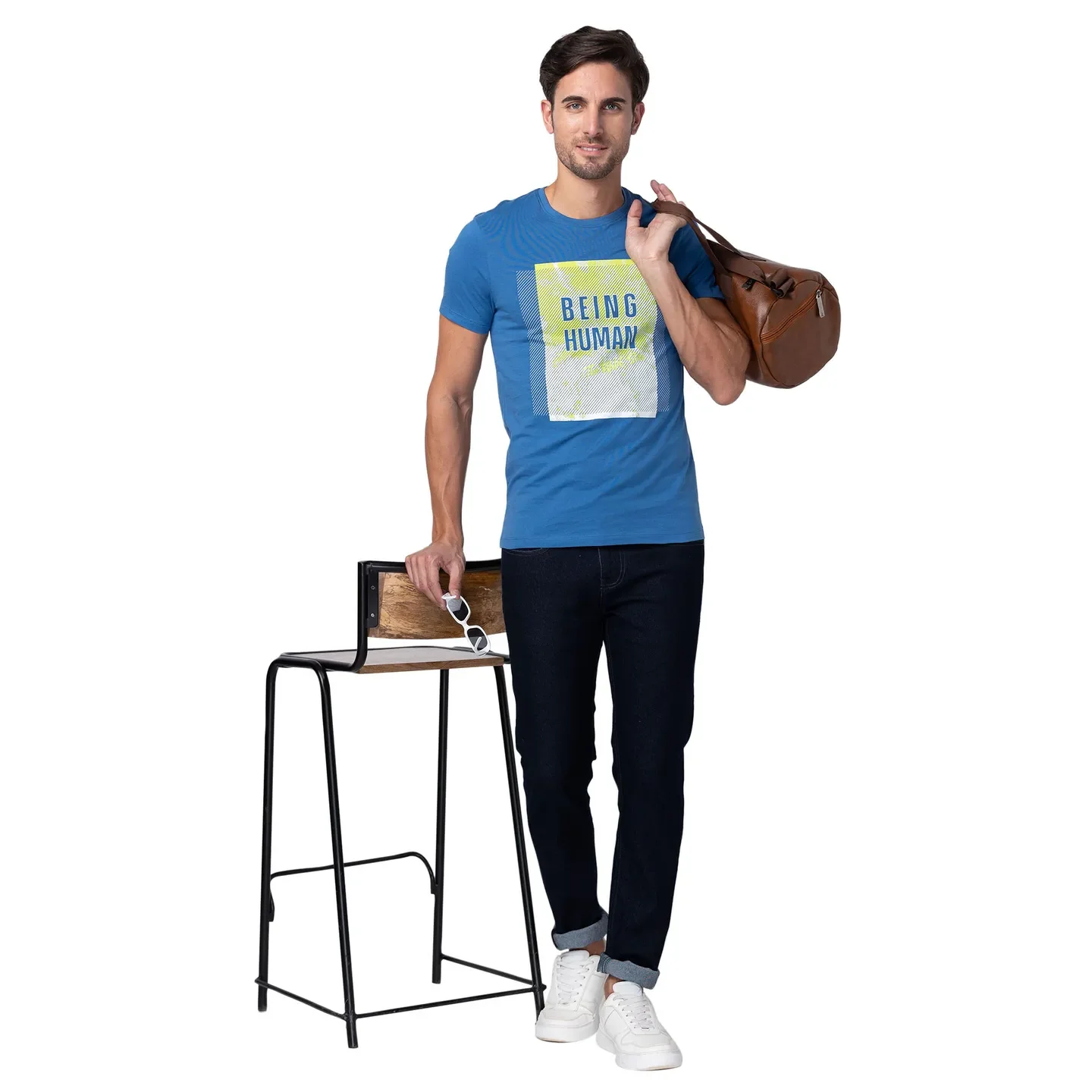 Blue Skinny Straight Fit Men's Denims by Being Human Clothing - Image 5
