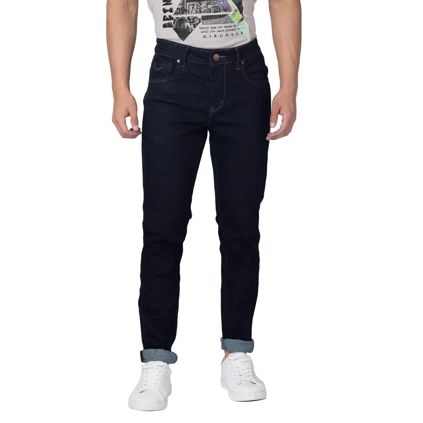Blue Skinny Straight Fit Men's Denims by Being Human Clothing