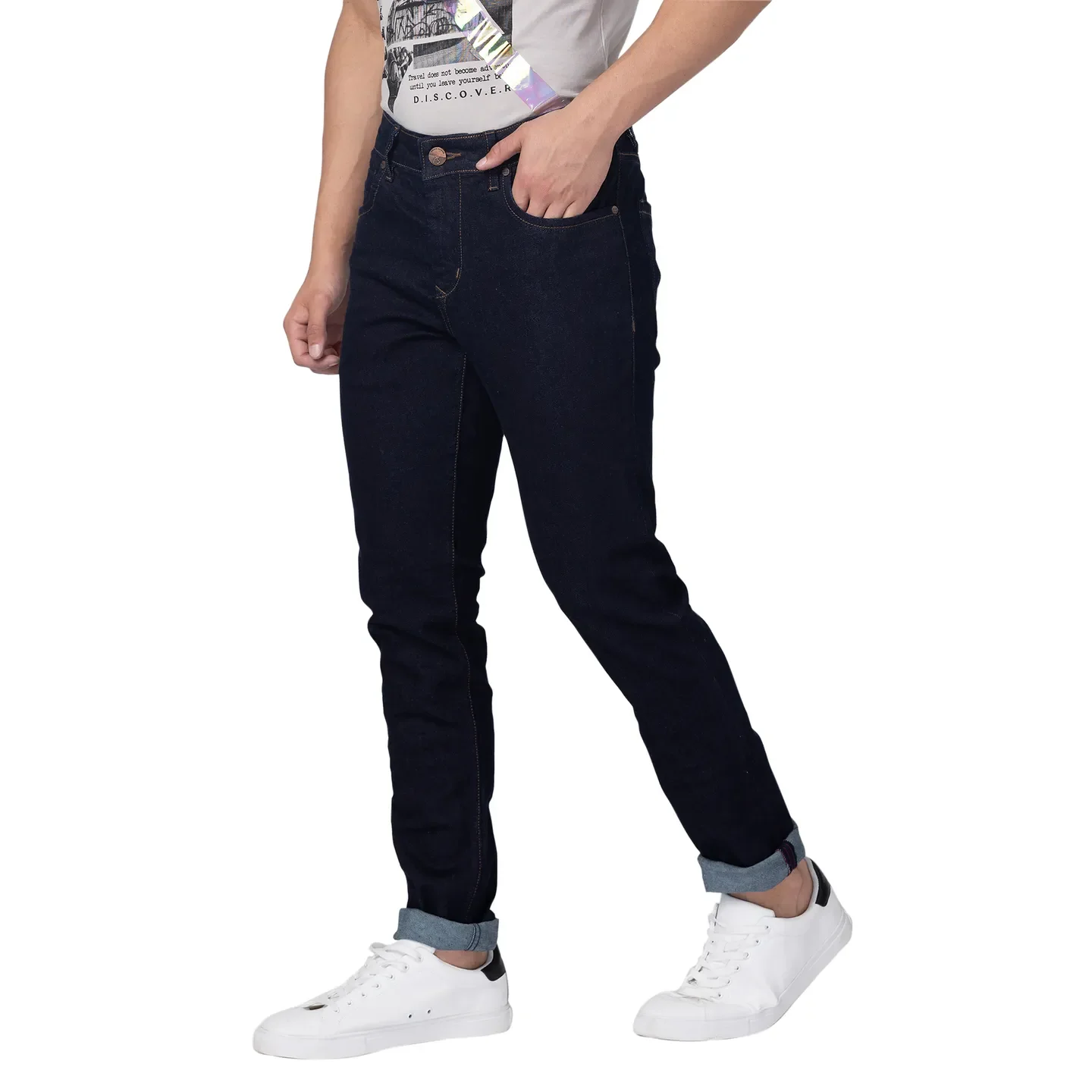 Blue Skinny Straight Fit Men's Denims by Being Human Clothing - Image 2