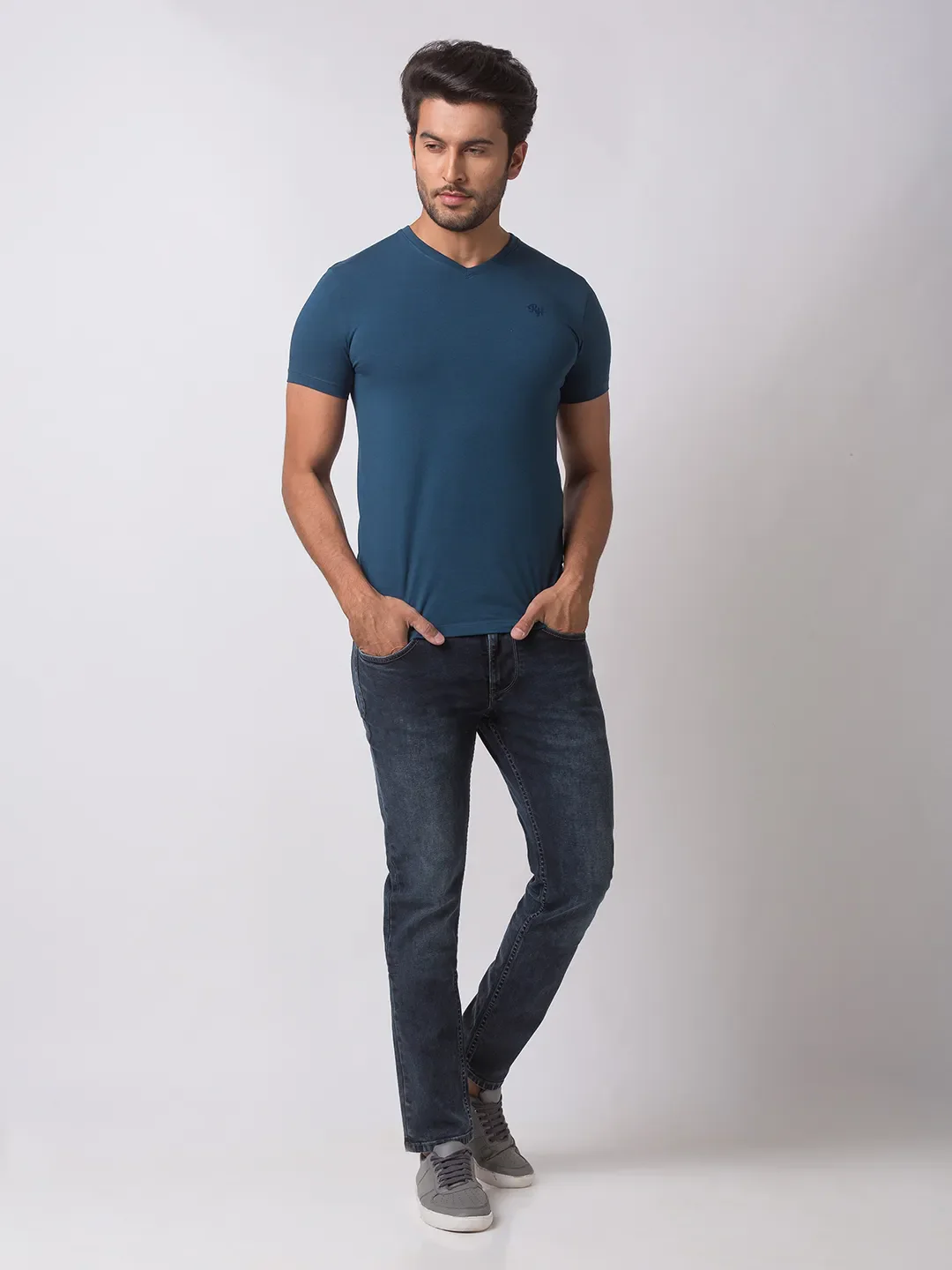 Grey Skinny Straight Fit Men's Denims by Being Human Clothing - Image 5