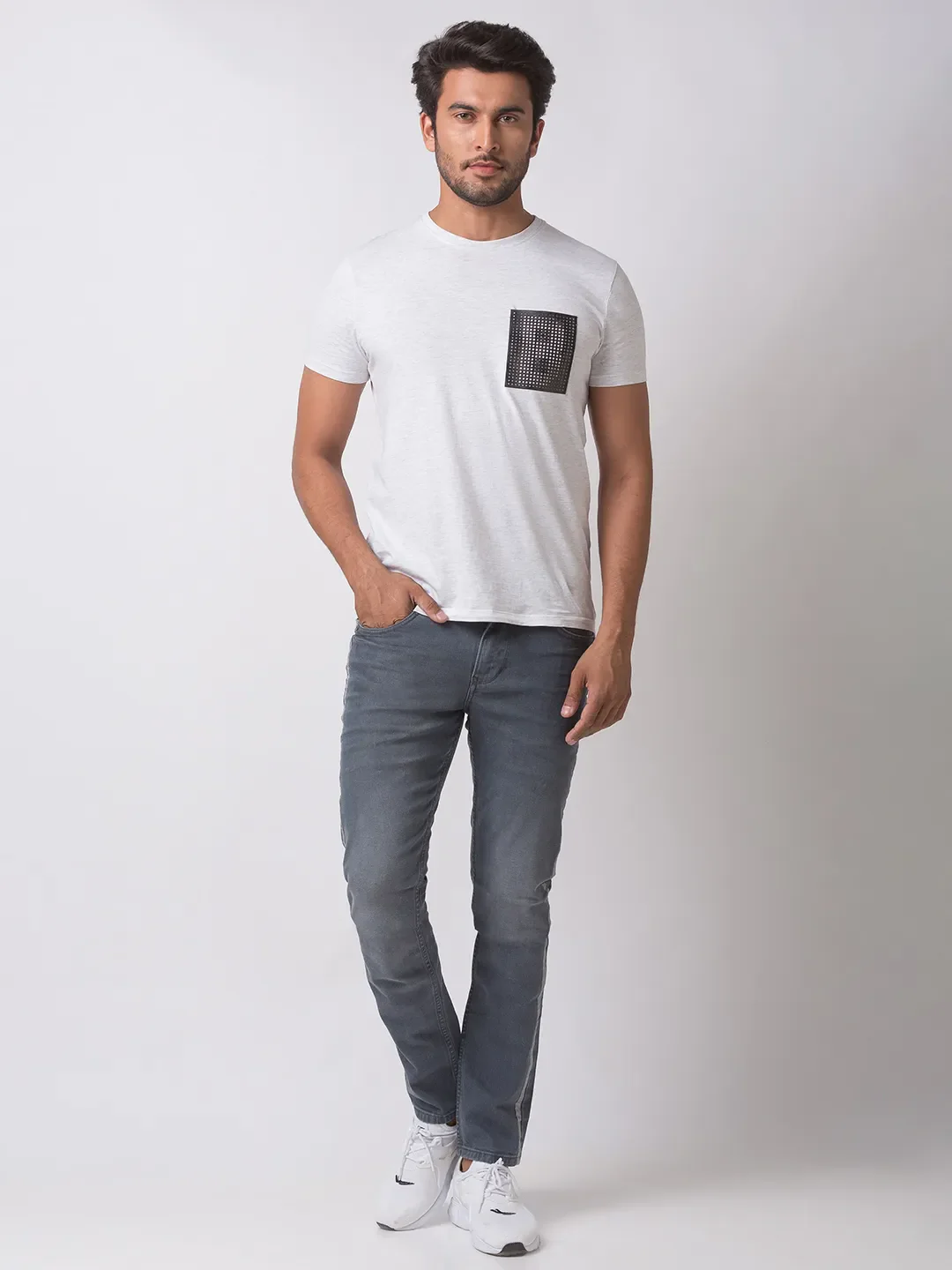 Grey Skinny Straight Fit Men's Denims by Being Human Clothing - Image 5