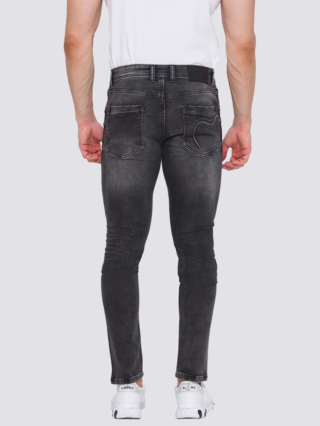 Grey Skinny Straight Fit Men's Denims by Being Human Clothing - Image 3