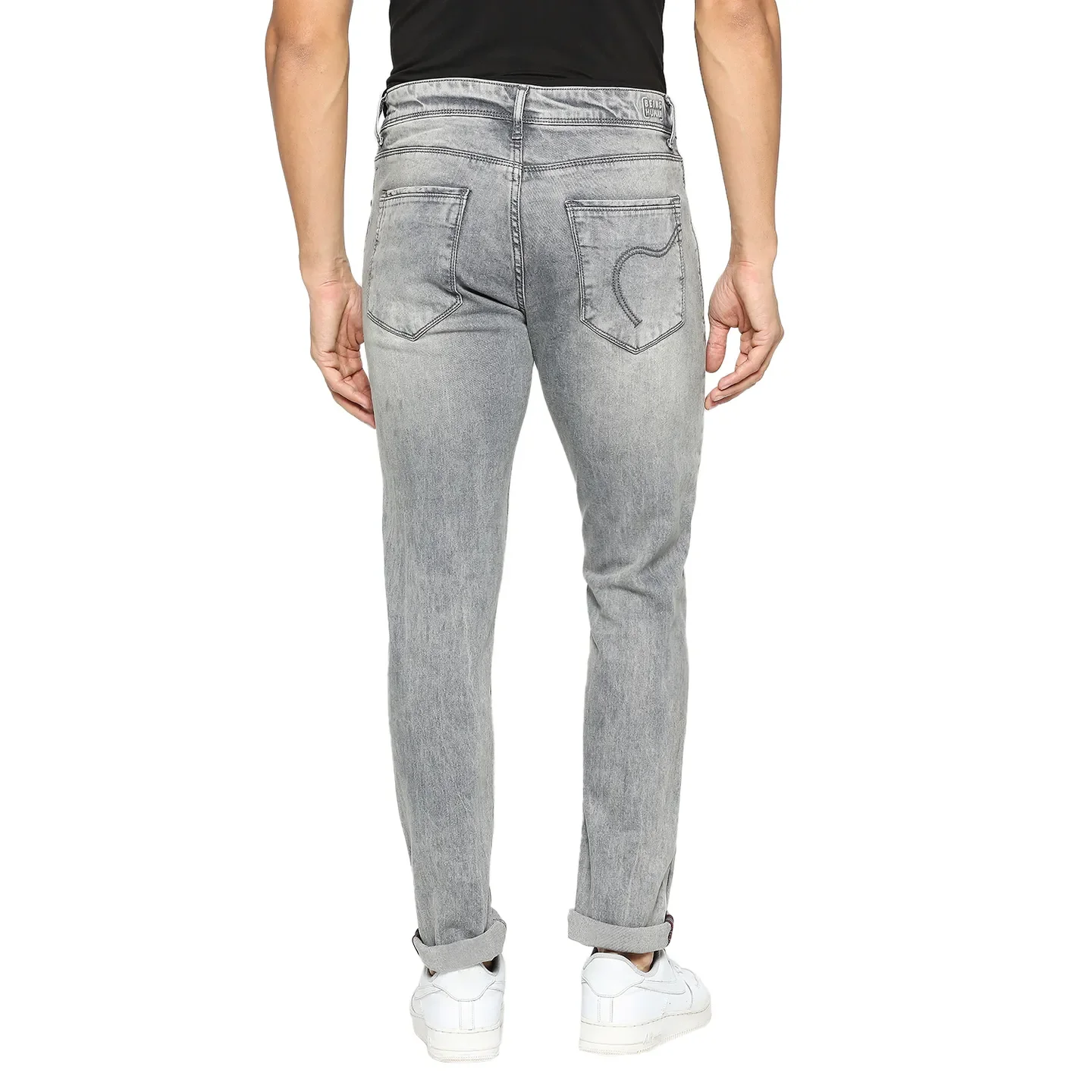 Grey Skinny Fit Denims For Men By Being Human Clothing - Image 4
