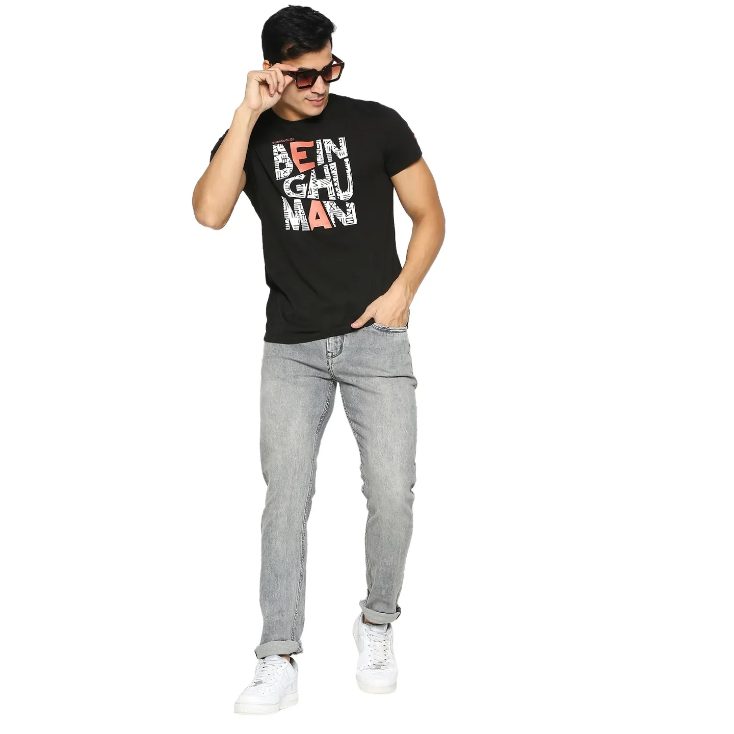 Grey Skinny Fit Denims For Men By Being Human Clothing - Image 6
