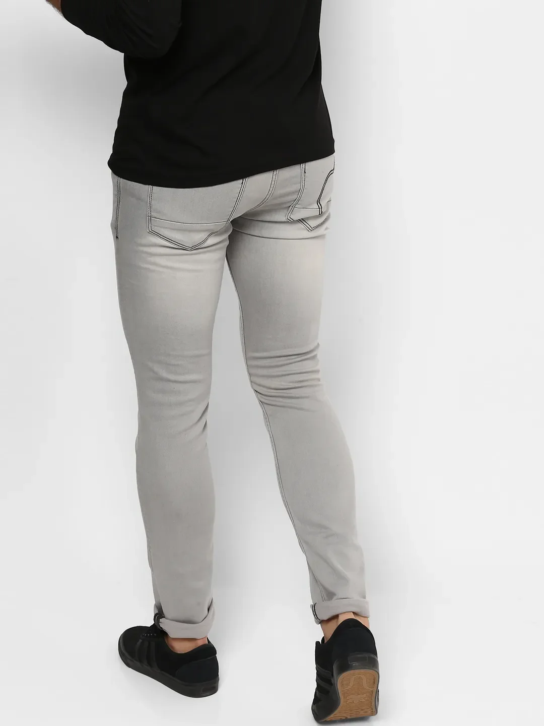 Grey Skinny Straight Fit Men's Denims by Being Human Clothing - Image 4