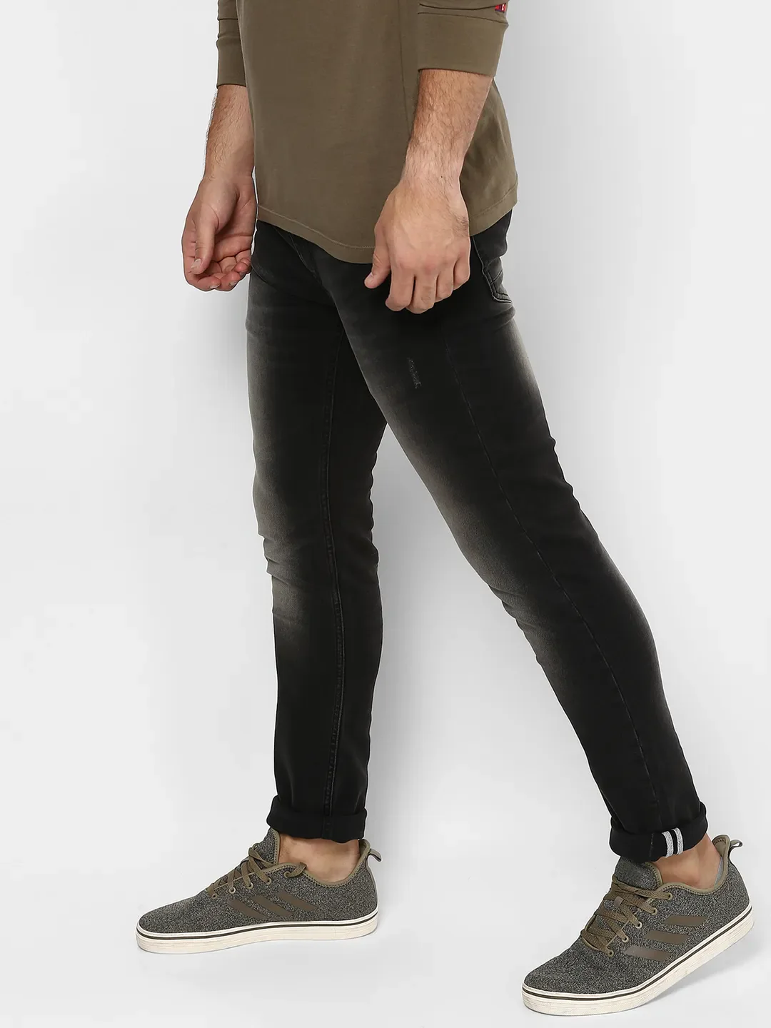 Grey Skinny Straight Fit Men's Denims by Being Human Clothing - Image 2