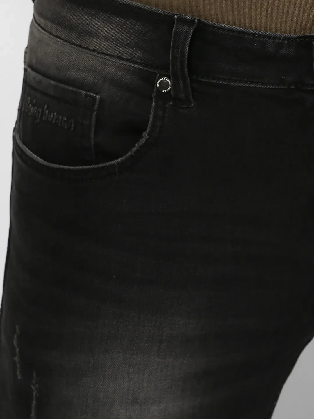 Grey Skinny Straight Fit Men's Denims by Being Human Clothing - Image 4