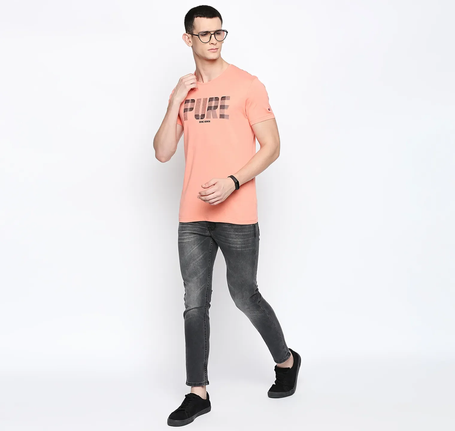 Grey Skinny Straight Fit Men's Denims by Being Human Clothing - Image 5