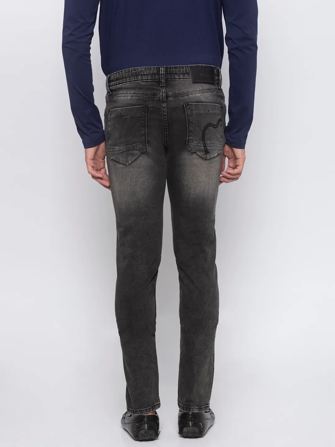 Grey Skinny Straight Fit Men's Denims by Being Human Clothing - Image 3
