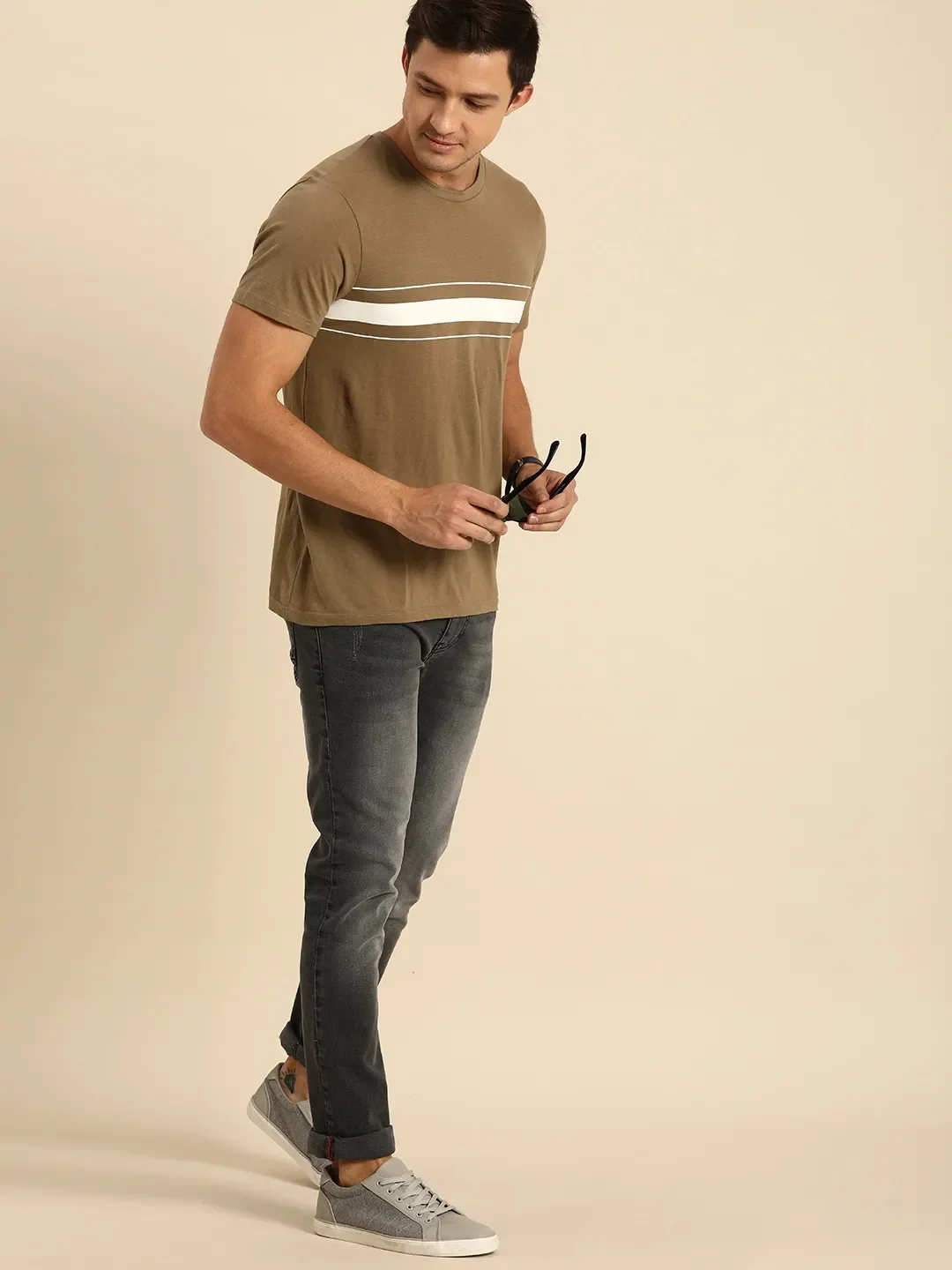 Grey Skinny Straight Fit Men's Denims by Being Human Clothing - Image 5