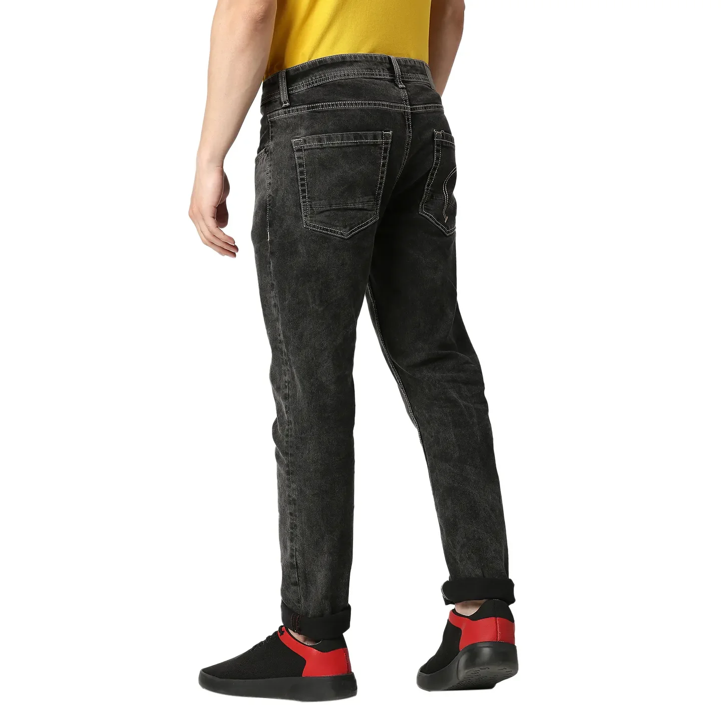 Grey Skinny Straight Fit Men's Denims by Being Human Clothing - Image 3