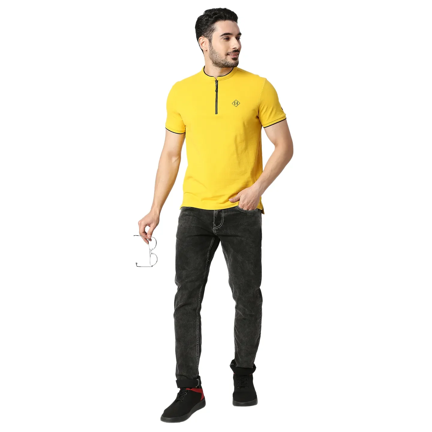 Grey Skinny Straight Fit Men's Denims by Being Human Clothing - Image 5