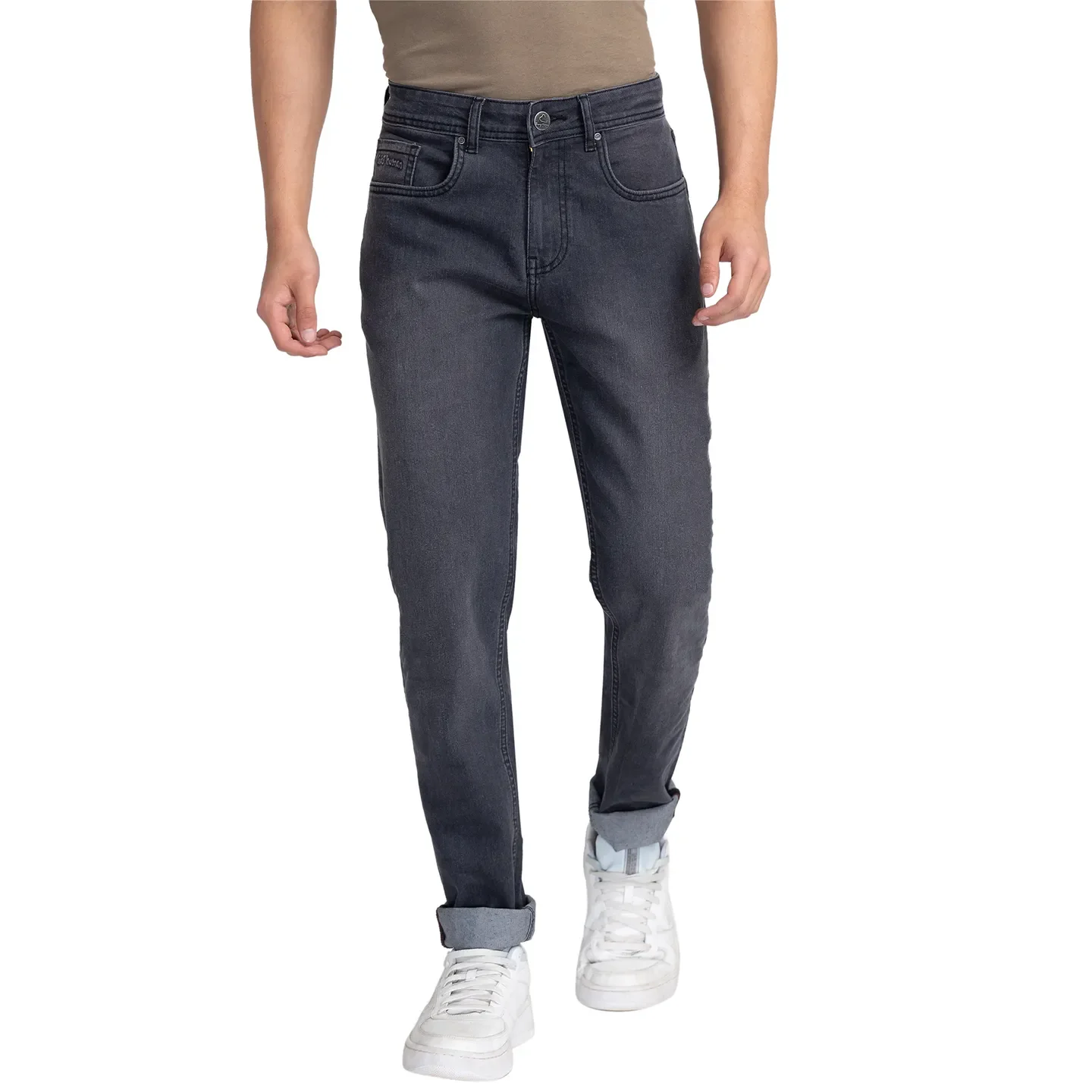 Grey Skinny Straight Fit Men's Denims by Being Human Clothing