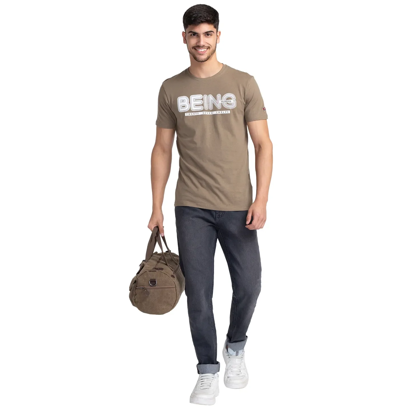 Grey Skinny Straight Fit Men's Denims by Being Human Clothing - Image 6