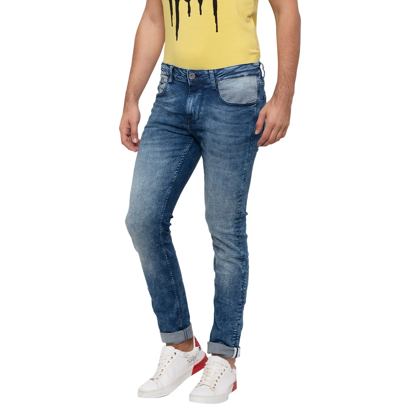 Blue Skinny Straight Fit Men's Denims by Being Human Clothing - Image 2