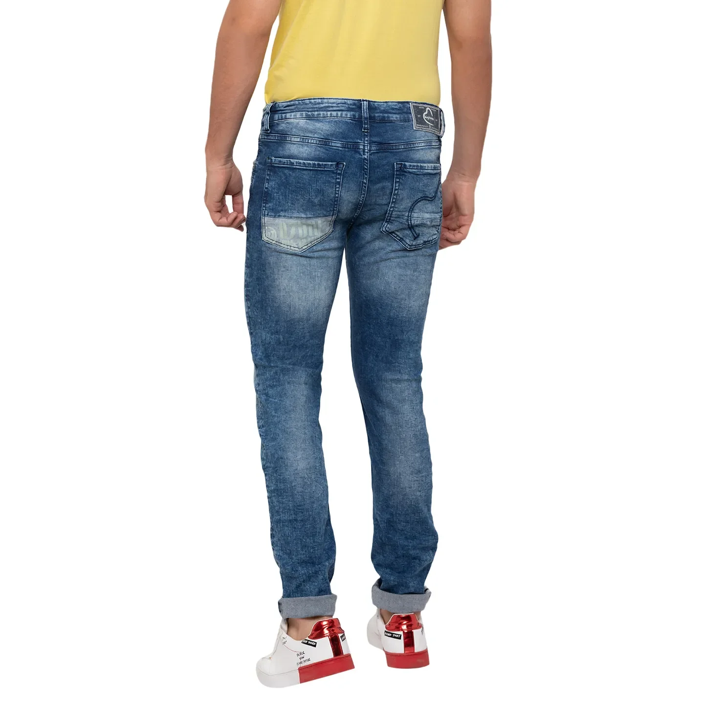 Blue Skinny Straight Fit Men's Denims by Being Human Clothing - Image 3