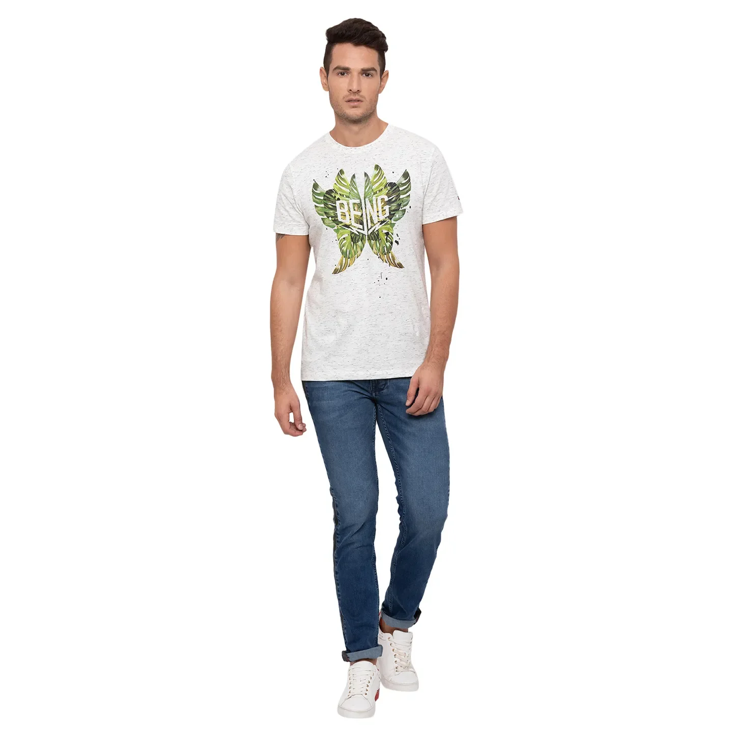 Blue Skinny Straight Fit Men's Denims by Being Human Clothing - Image 3