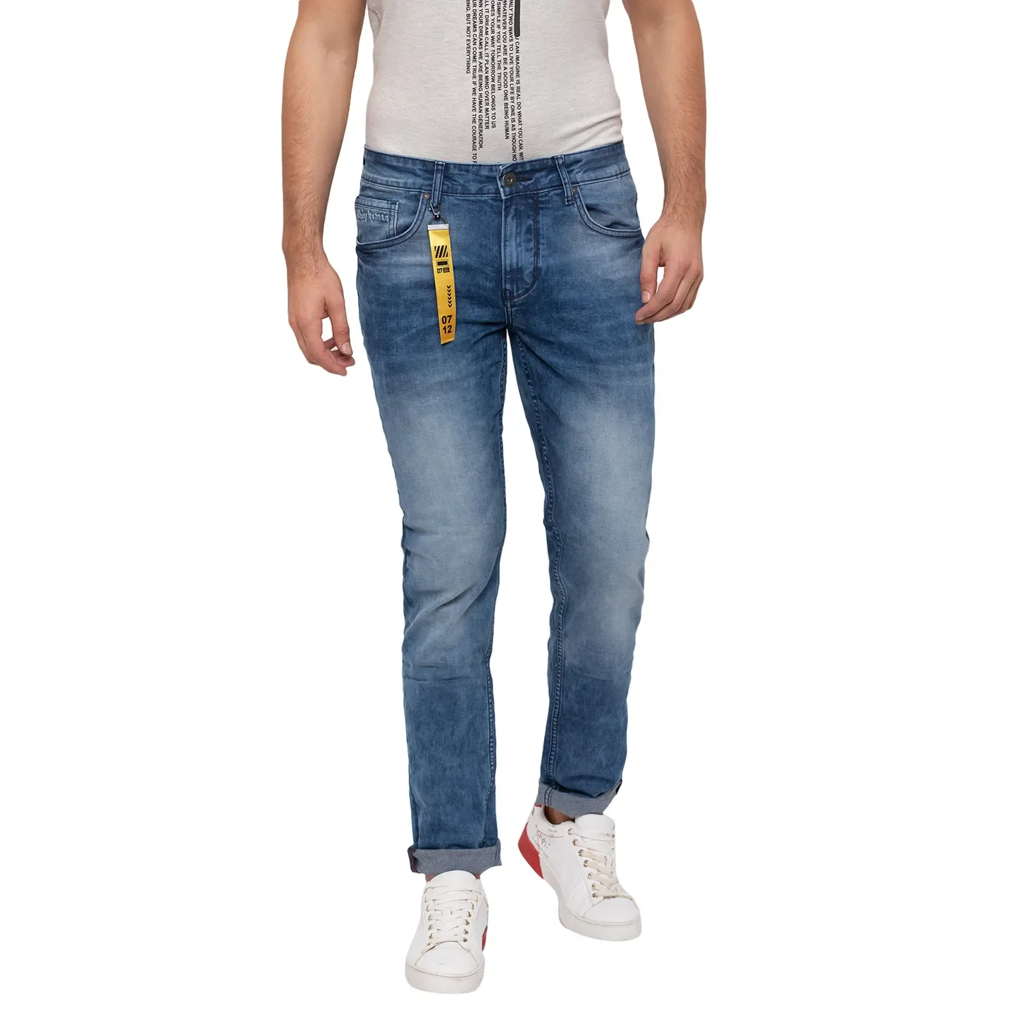 Blue Skinny Straight Fit Men's Denims by Being Human Clothing