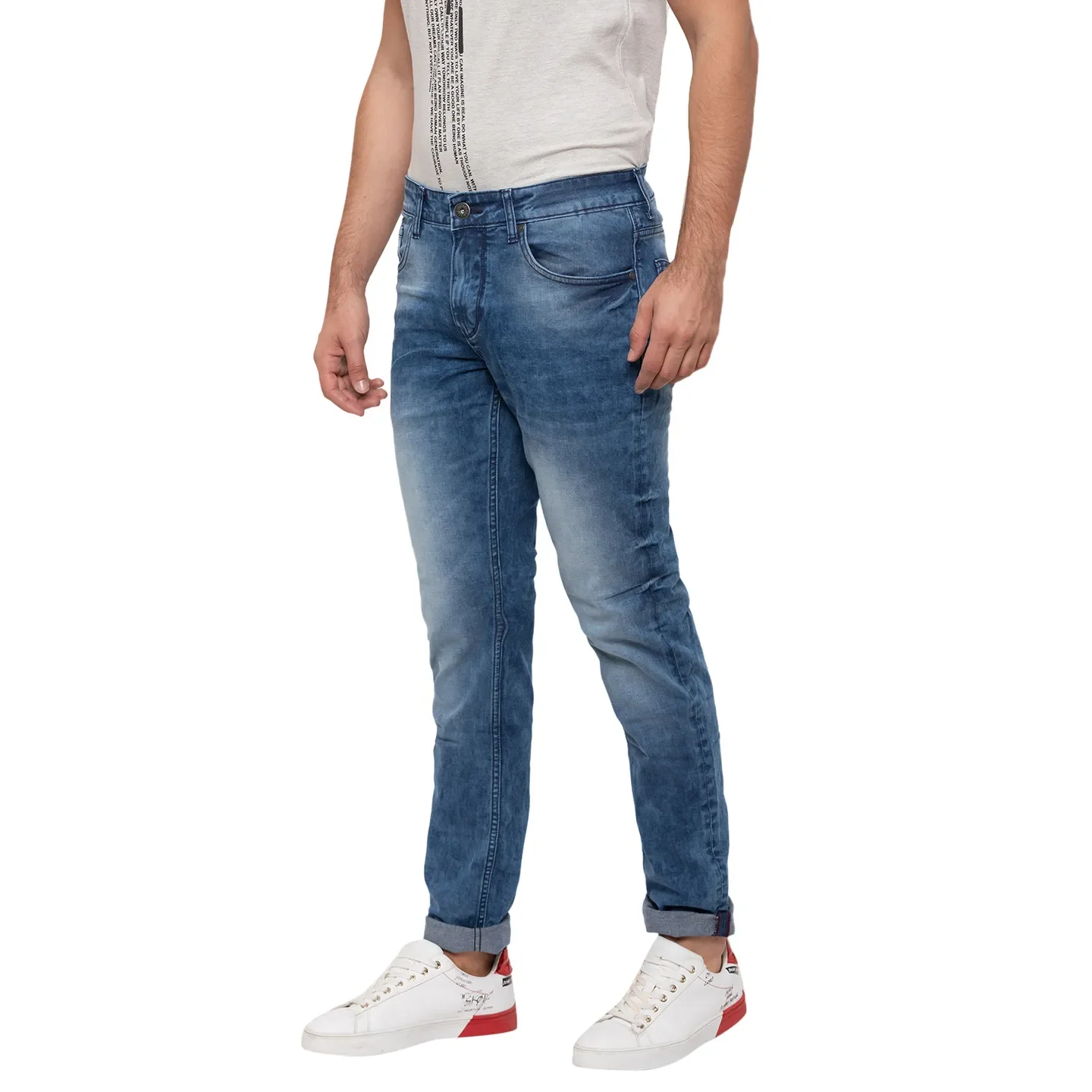 Blue Skinny Straight Fit Men's Denims by Being Human Clothing - Image 2